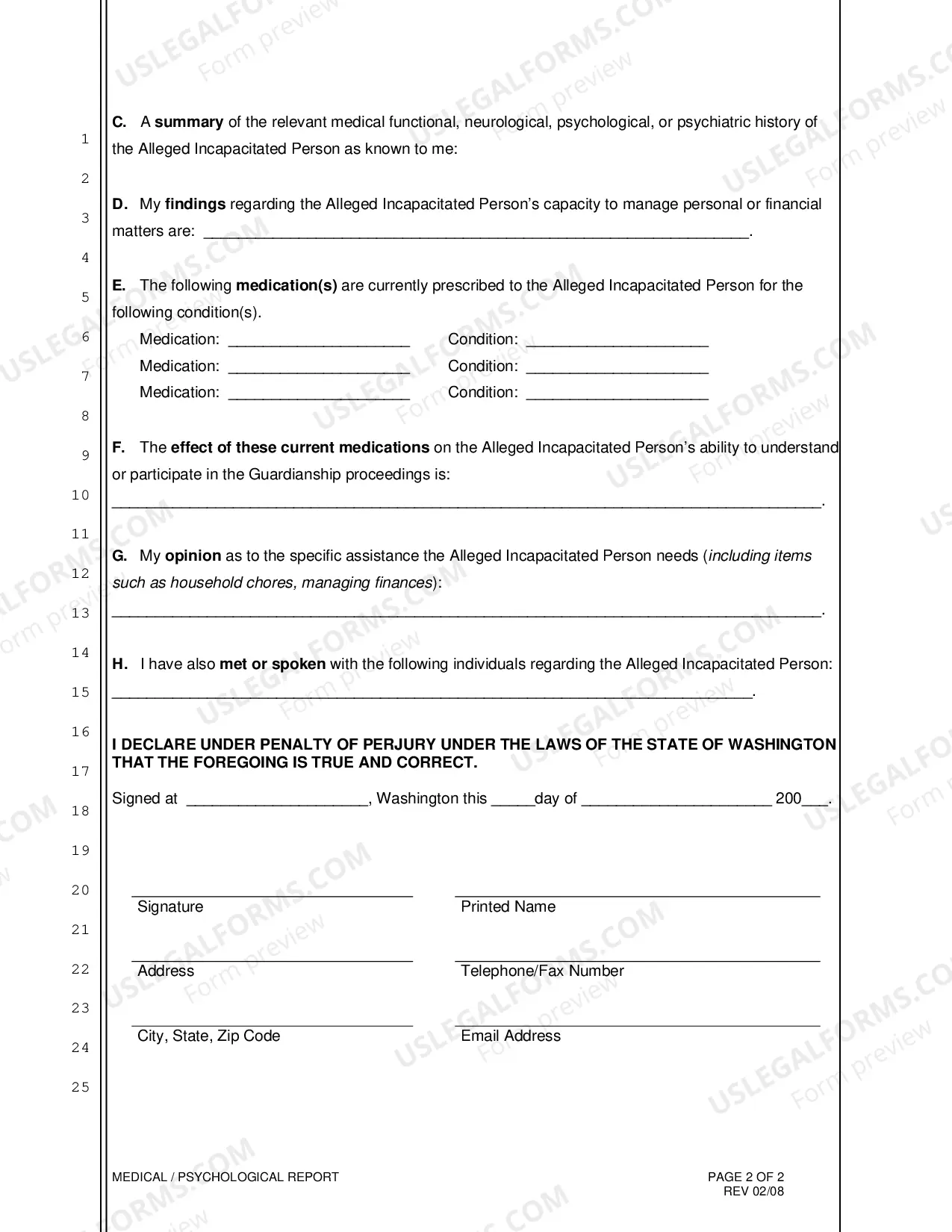 Preview Medical / Psychological Report