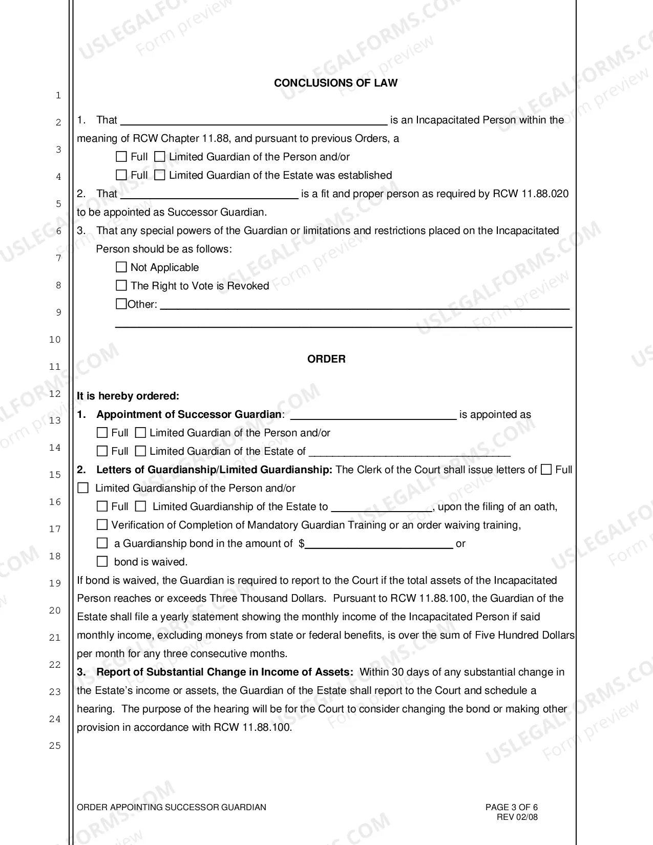 Preview Order Appointing Successor Guardian