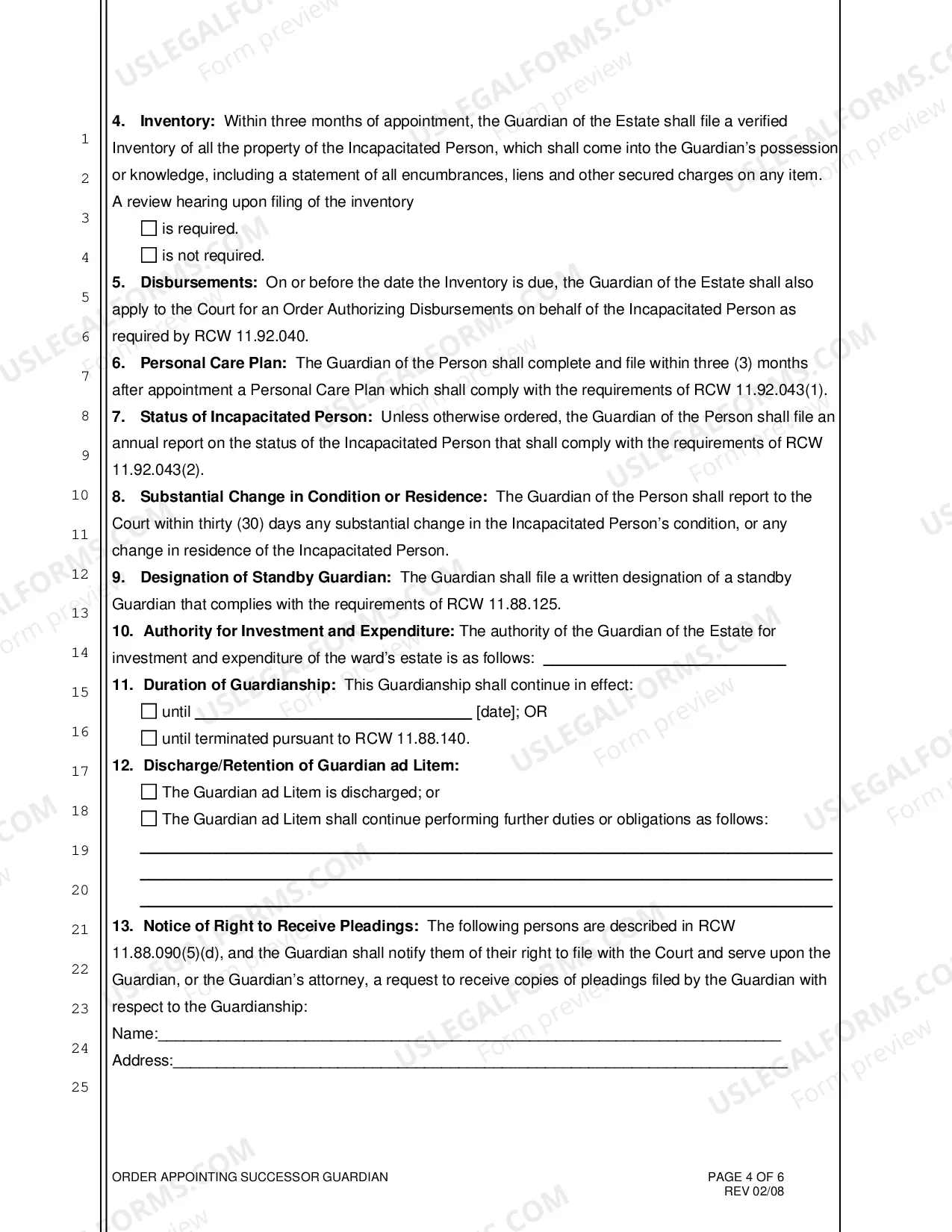Preview Order Appointing Successor Guardian