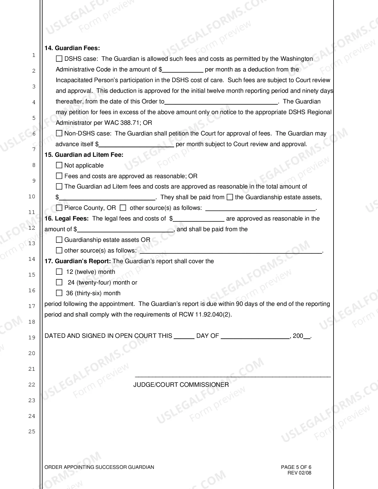Preview Order Appointing Successor Guardian