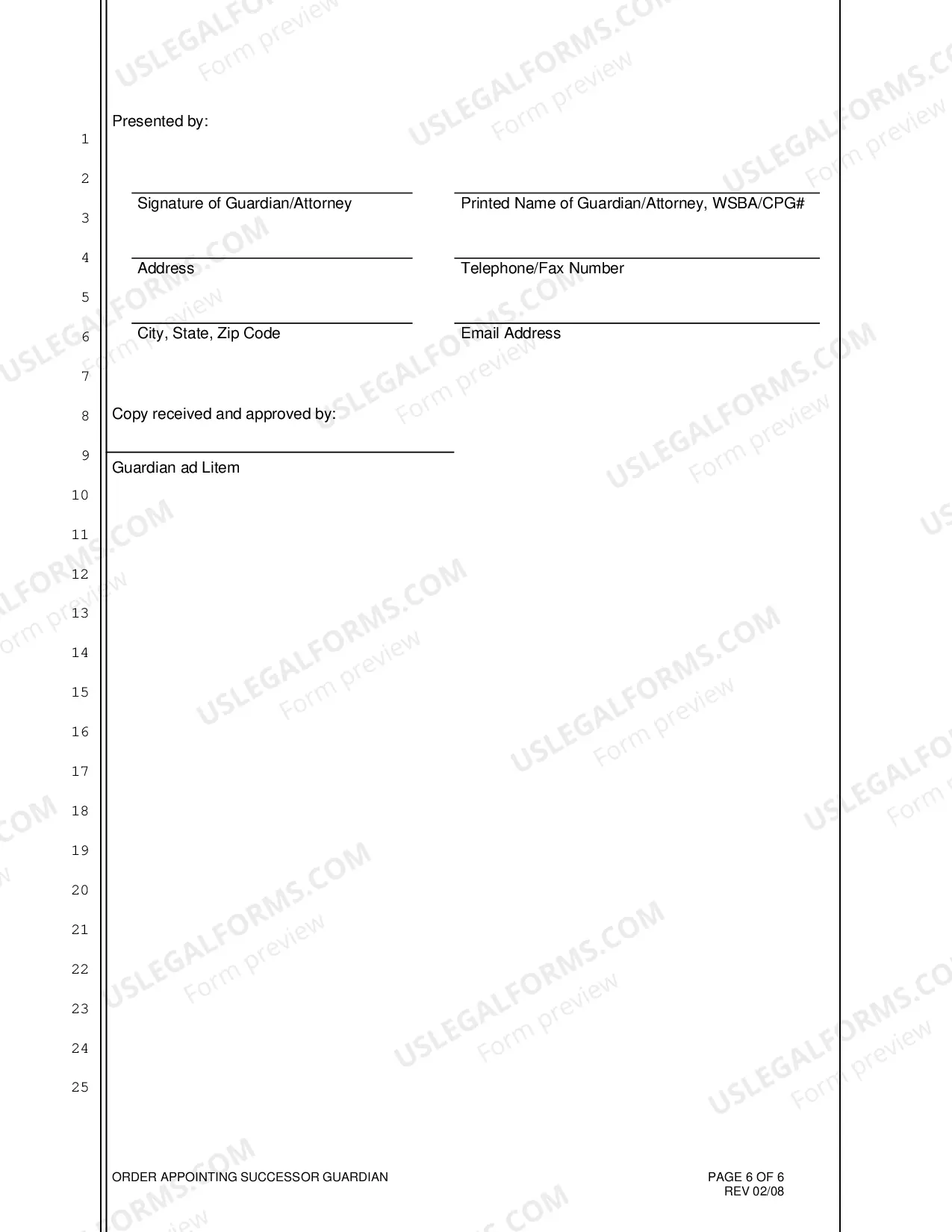 Preview Order Appointing Successor Guardian