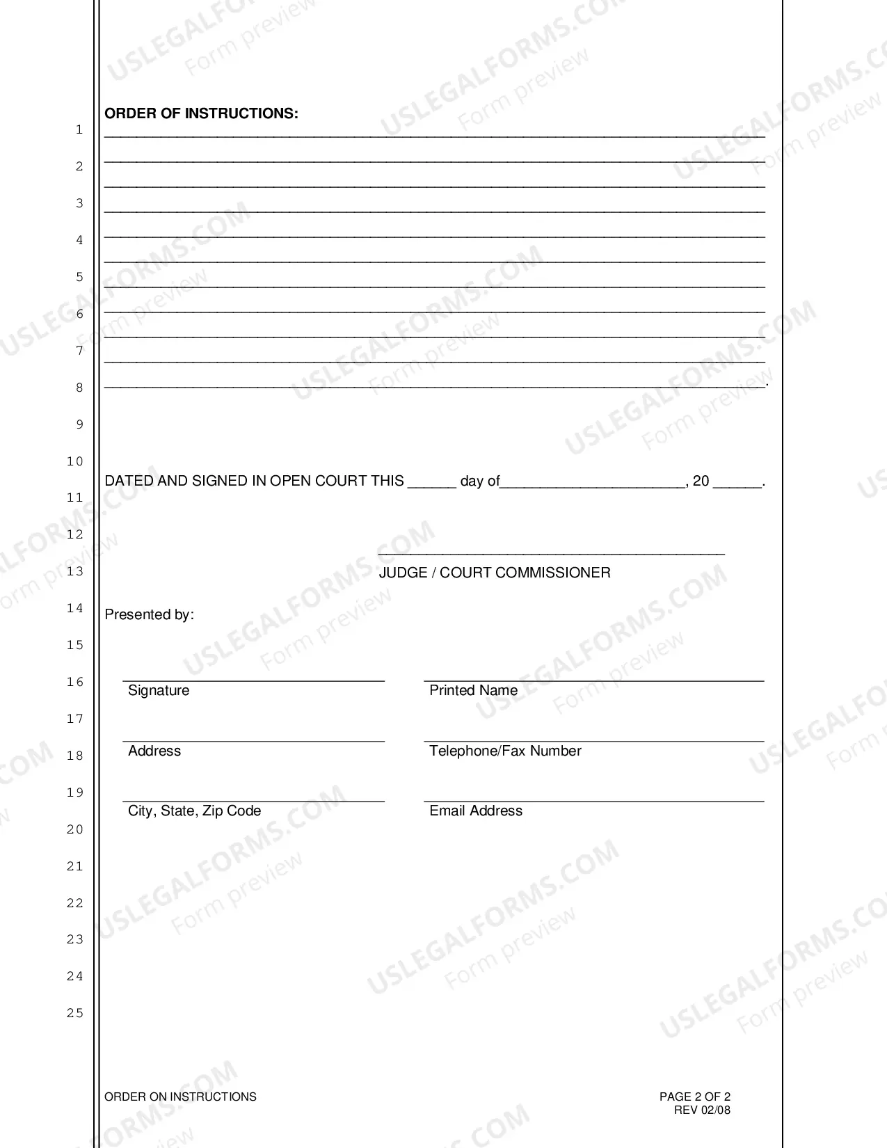 Preview Order on Petition for Instruction