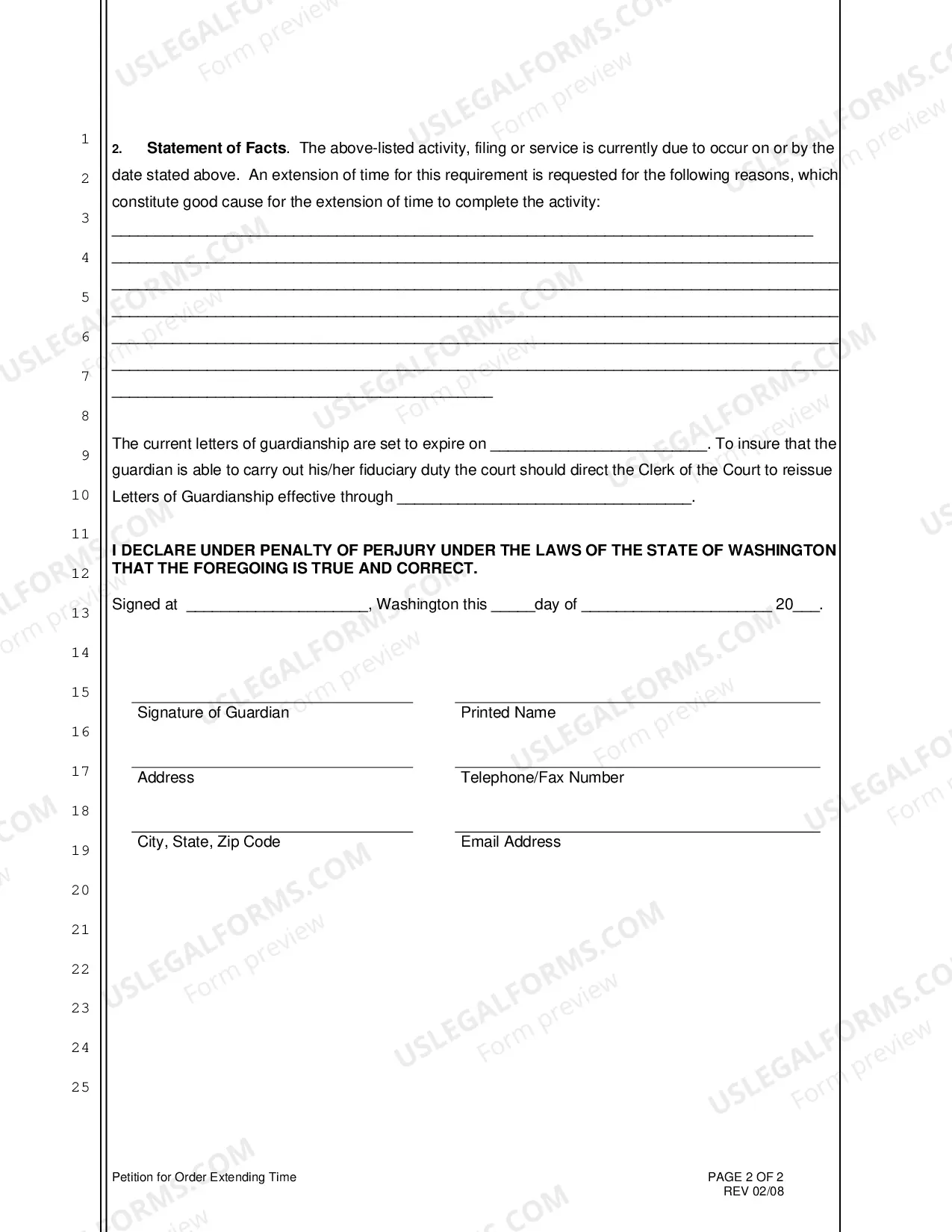 Preview Petition for Order Extending Time