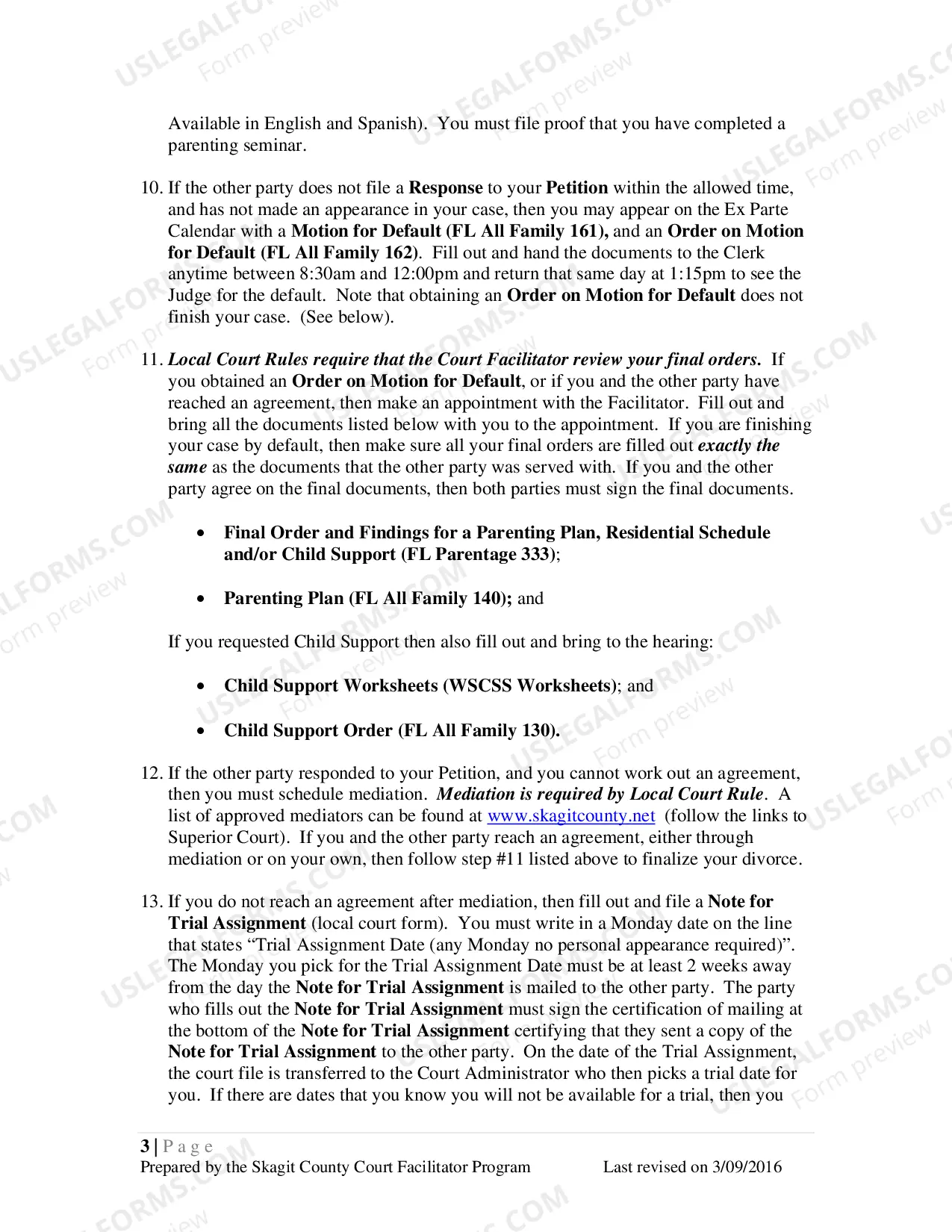 Preview Establishing a Parenting Plan and/or Child Support When there is either a Paternity Affidavit, or a Judgment and Order Determining Parentage - Contested