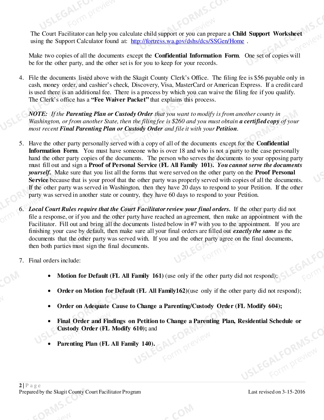 Preview Modification of Parenting Plan - Contested