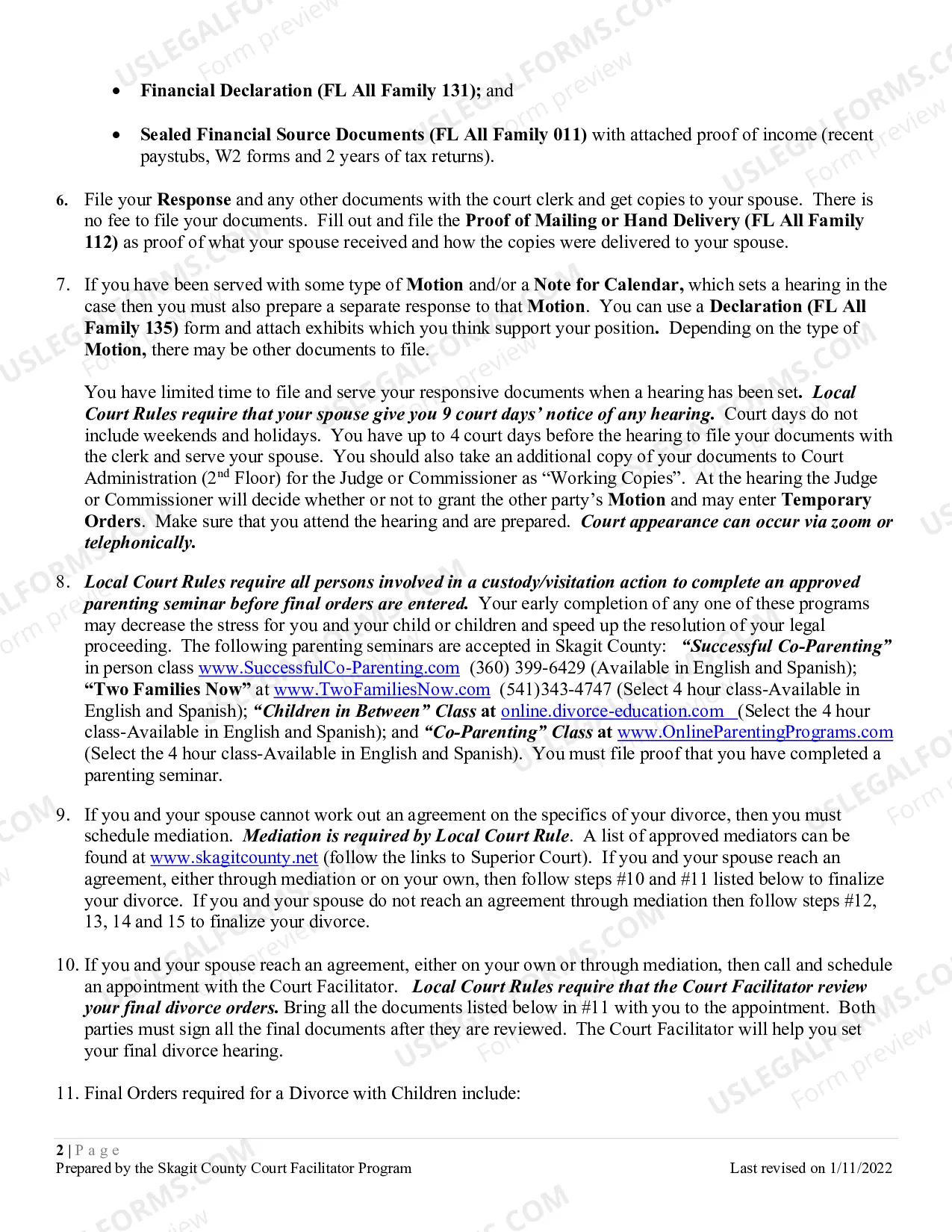 Preview Response to Petition - DivorcewithChildren