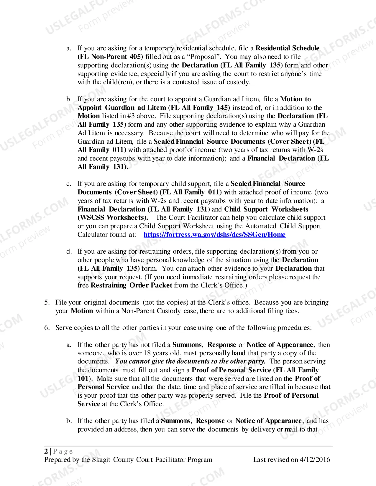 Preview Temporary Orders in a Non-Parental Custody Case: Instructions