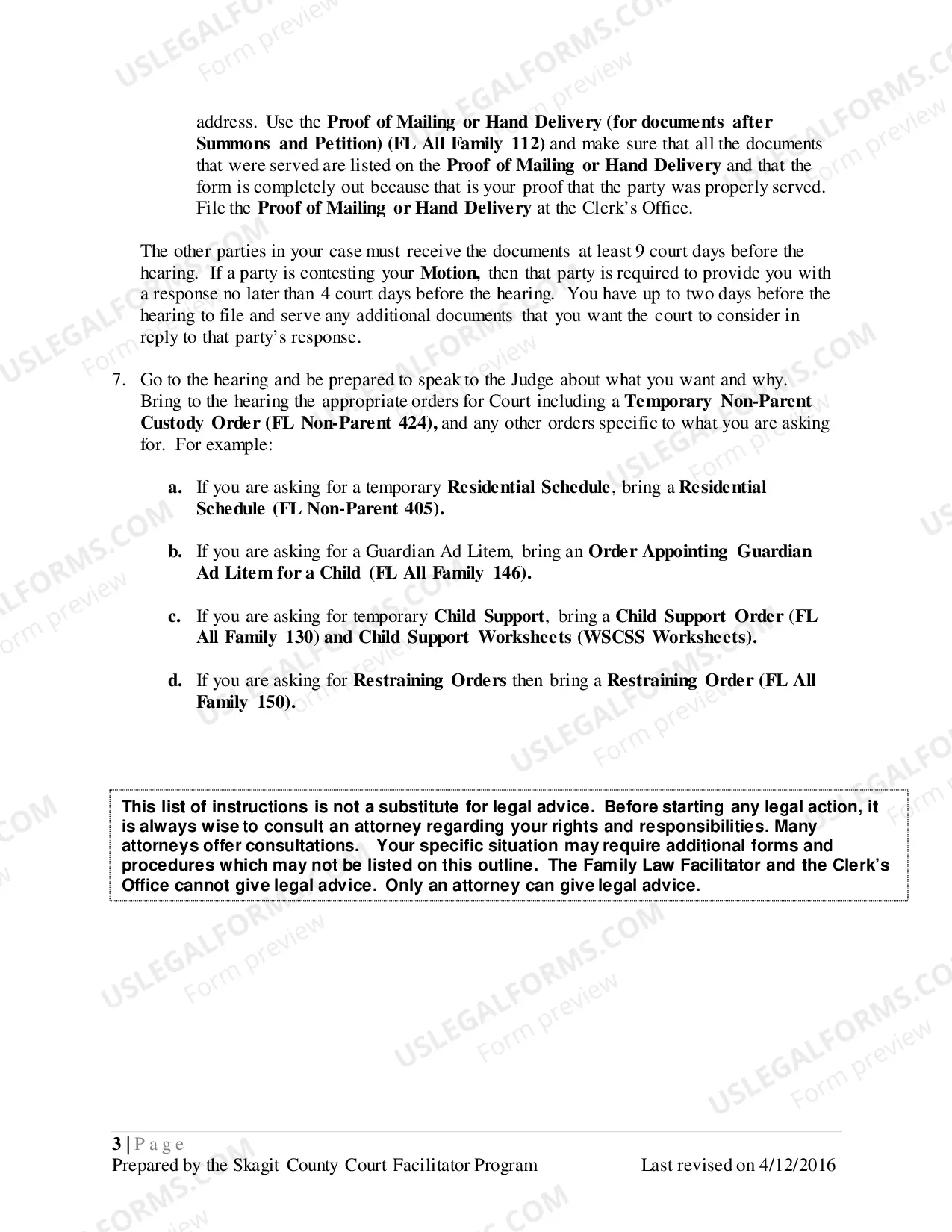 Preview Temporary Orders in a Non-Parental Custody Case: Instructions