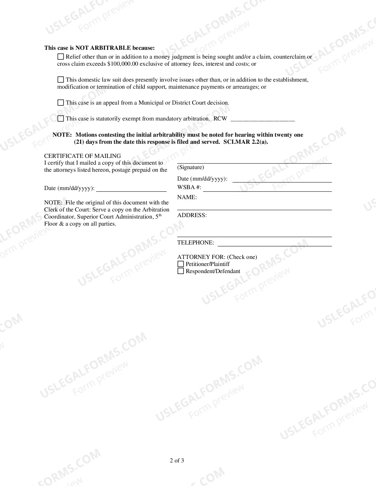 Preview Response To Statement of Arbitrability