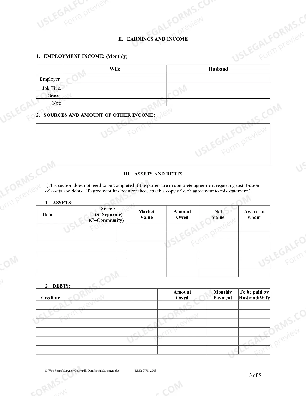 Preview Petitioners Respondents Pretrial Statement