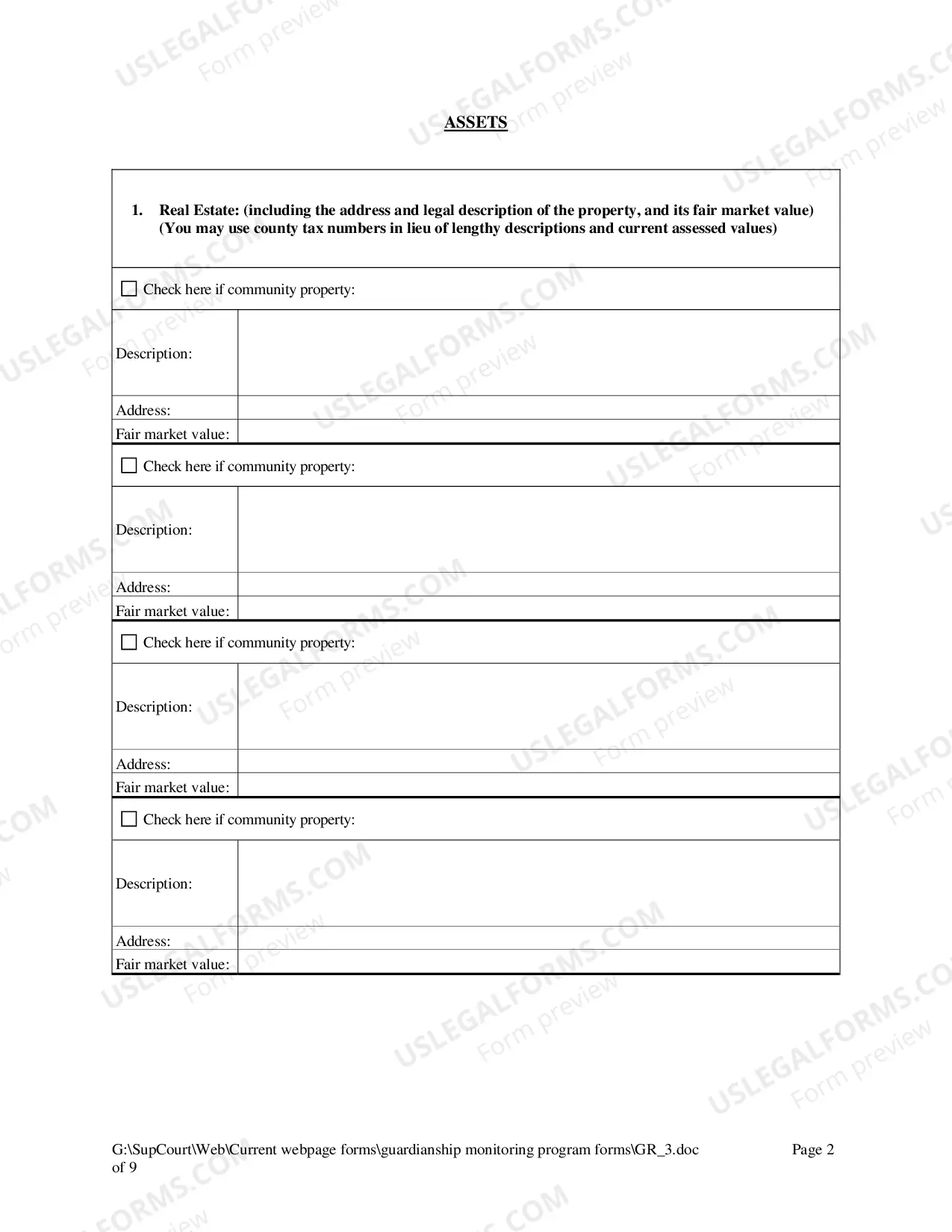 Preview Guardianship Inventory