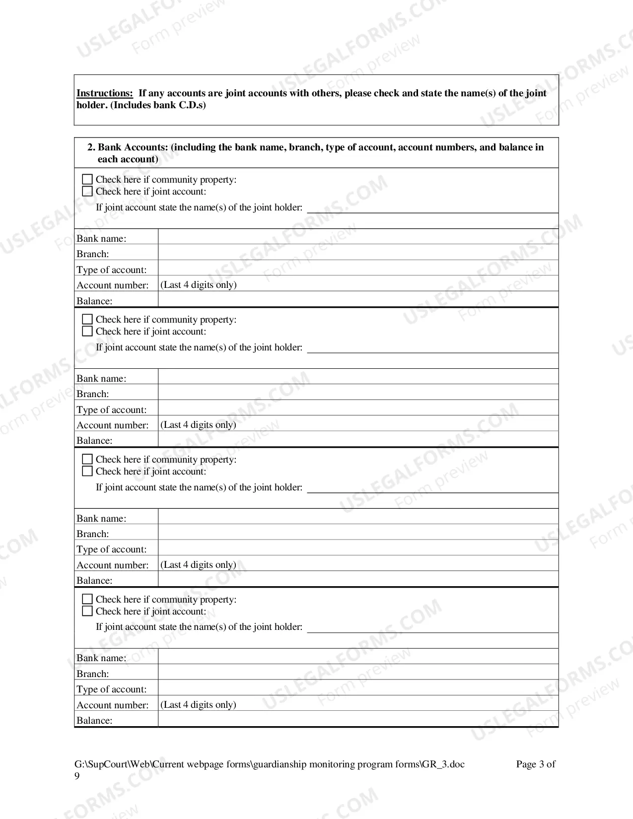Preview Guardianship Inventory