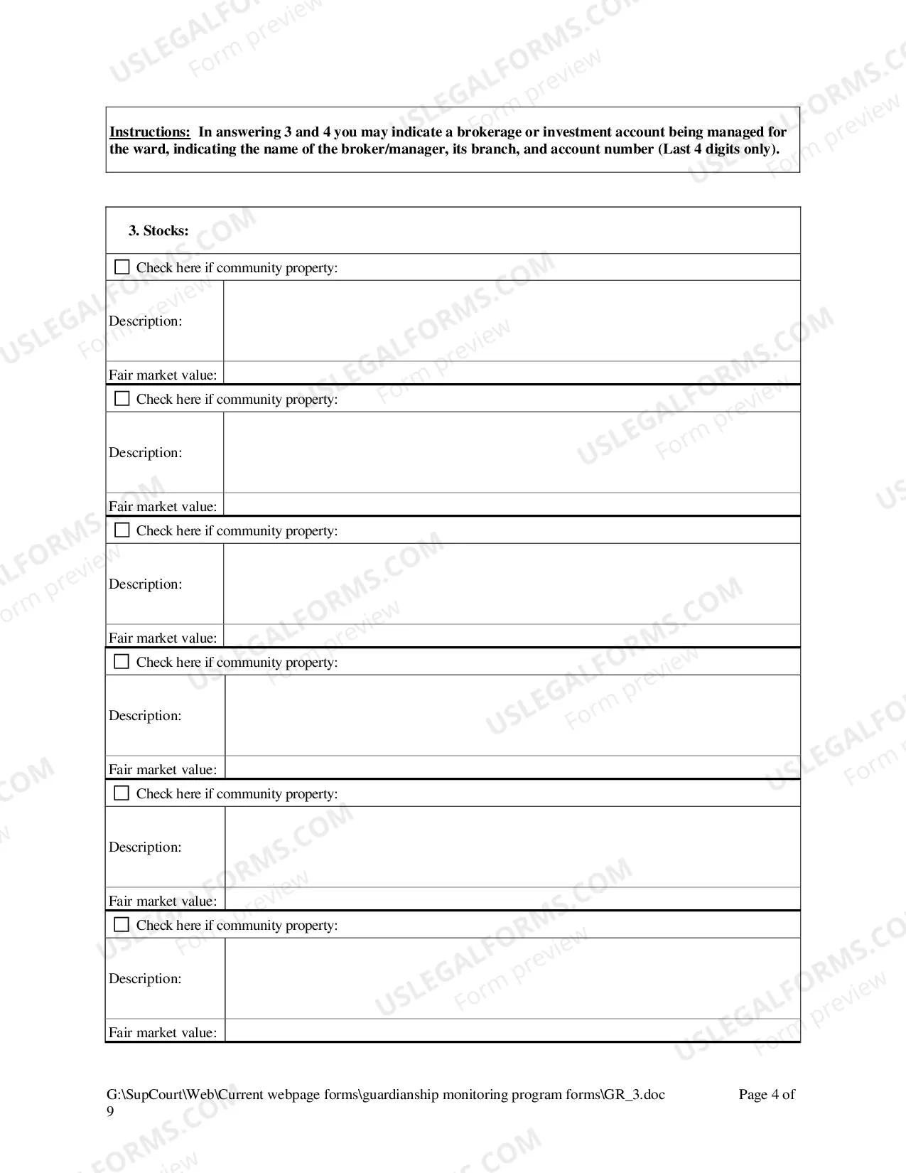 Preview Guardianship Inventory