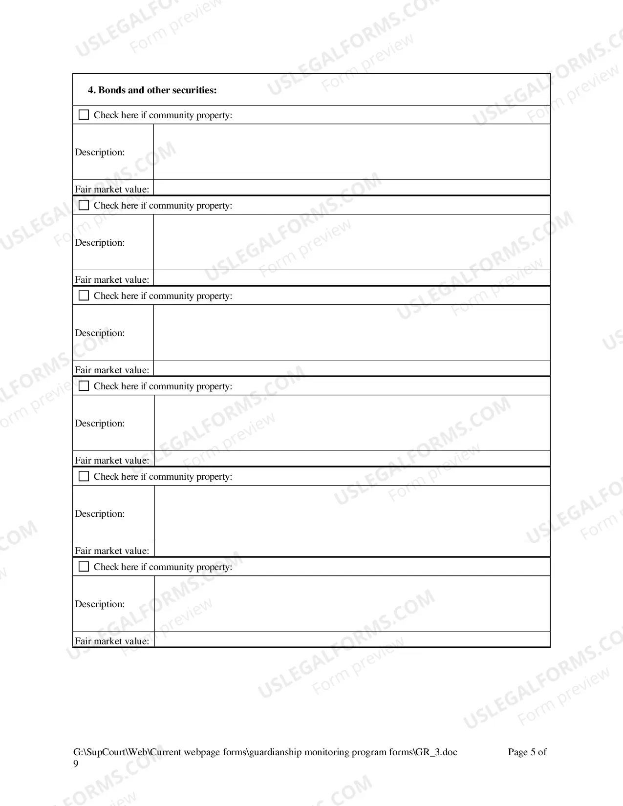 Preview Guardianship Inventory