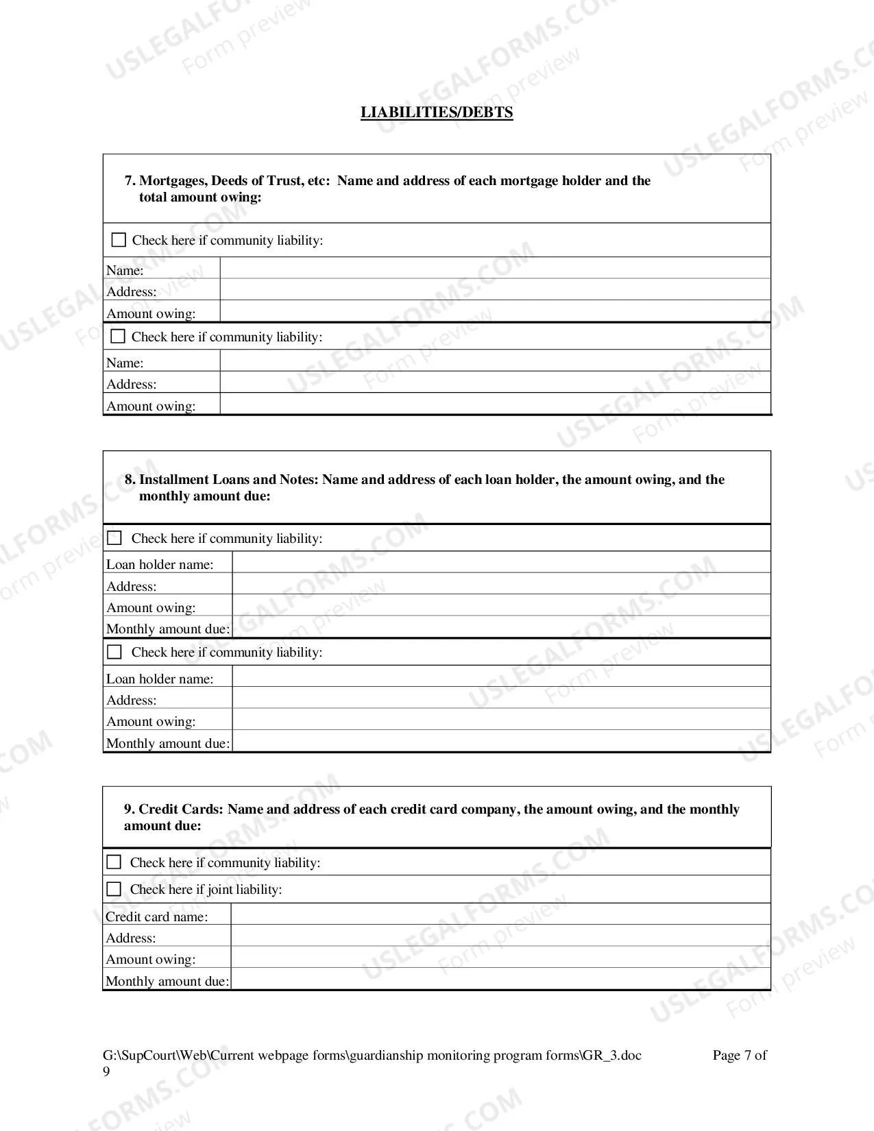 Preview Guardianship Inventory