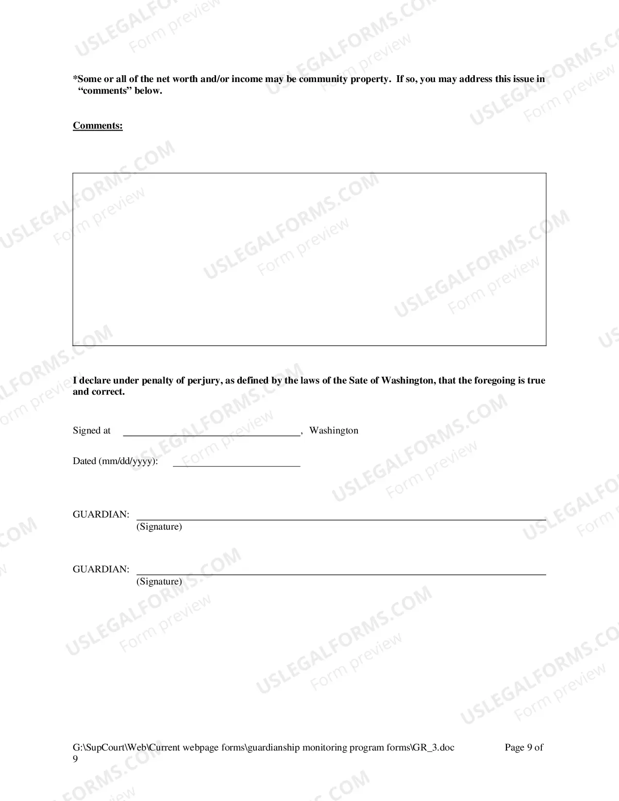 Preview Guardianship Inventory