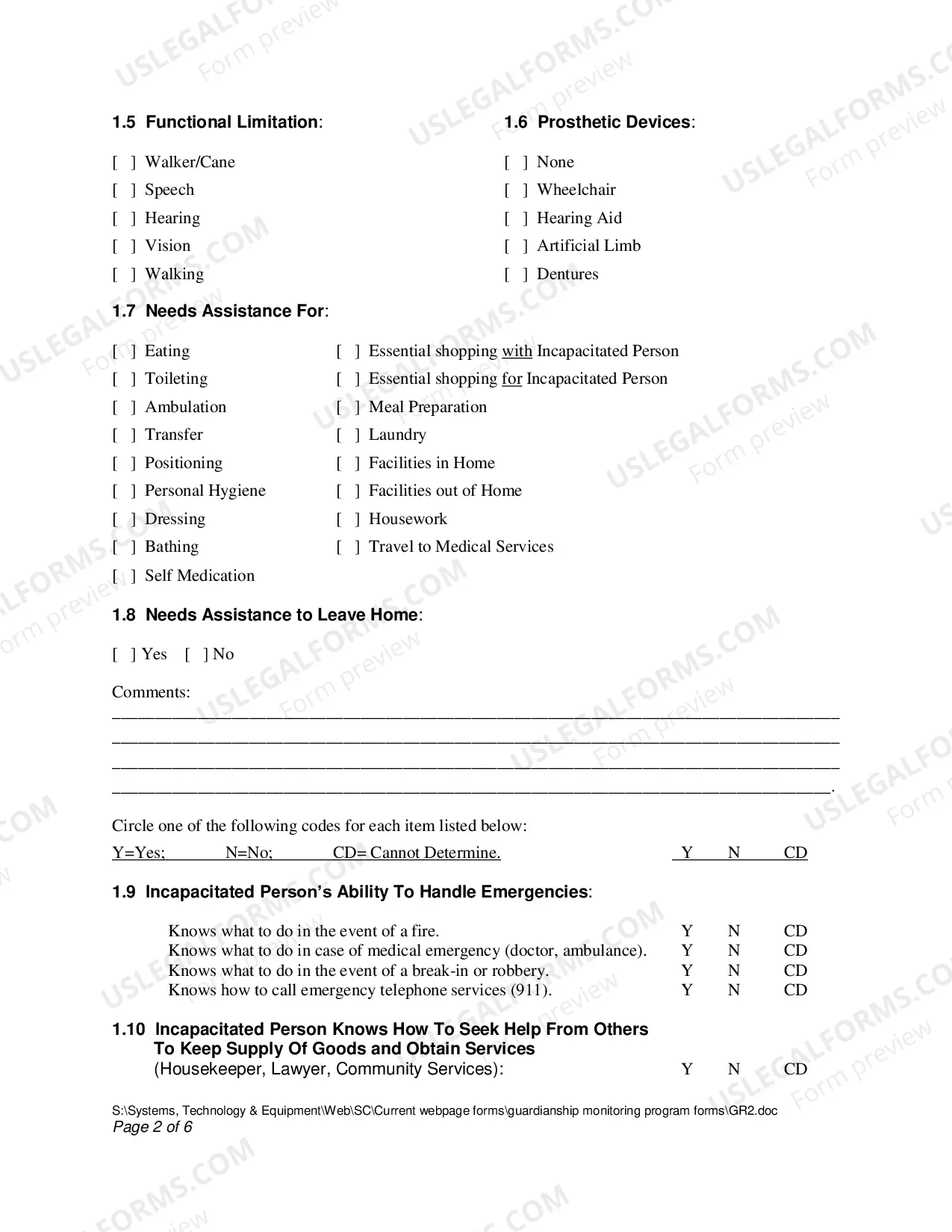 Preview Initial Personal Care Plan