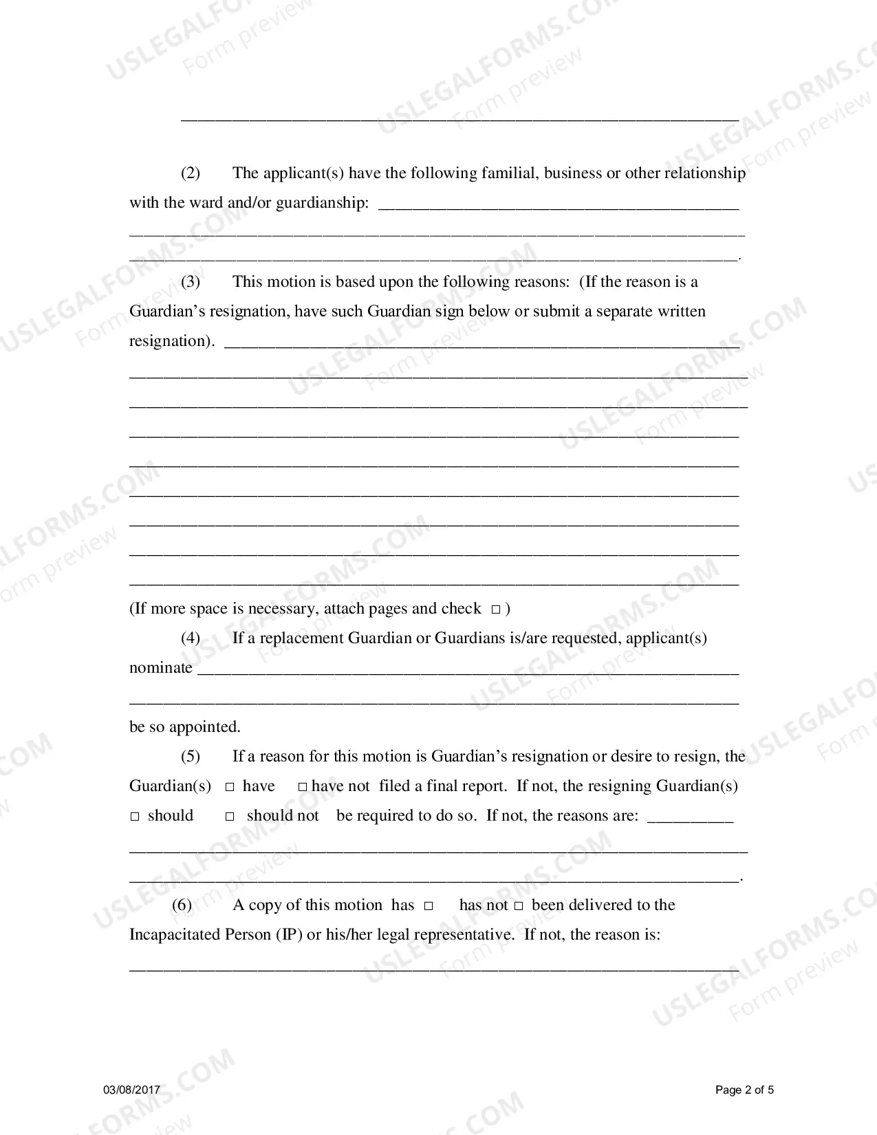 Preview Motion To Modify Replace Or Terminate Guardianship