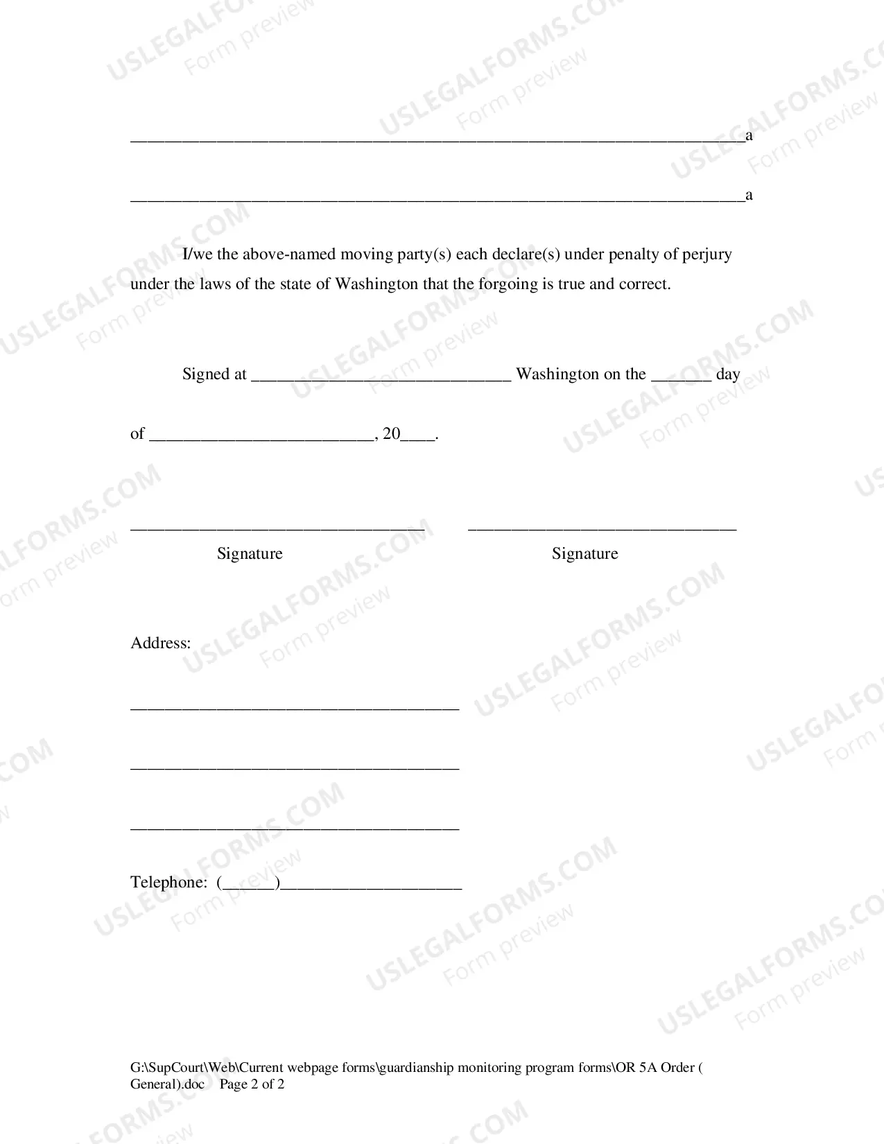 Preview Motion (General Form) (OR-5A)