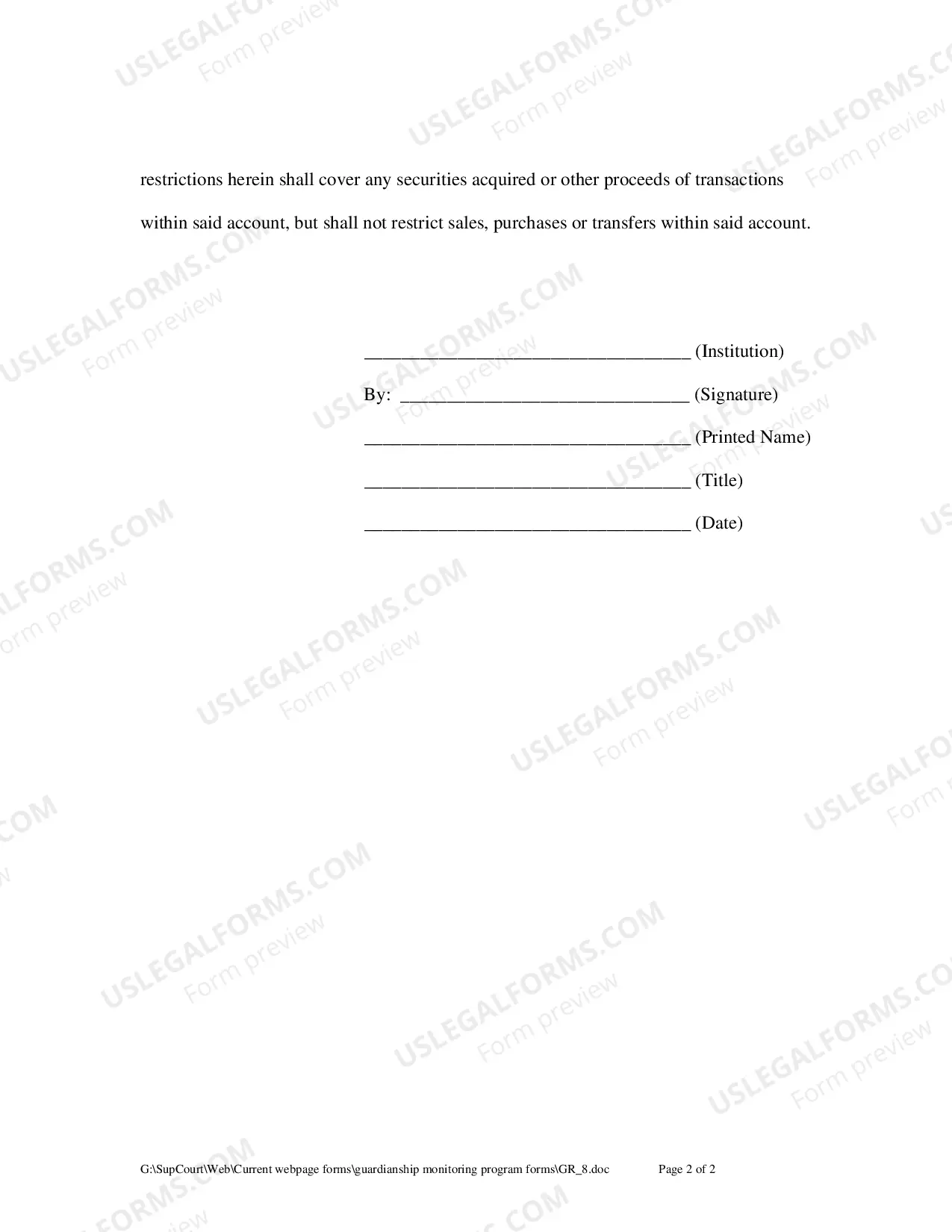 Preview Receipt for Blocked Account (Minor) (GR-8)