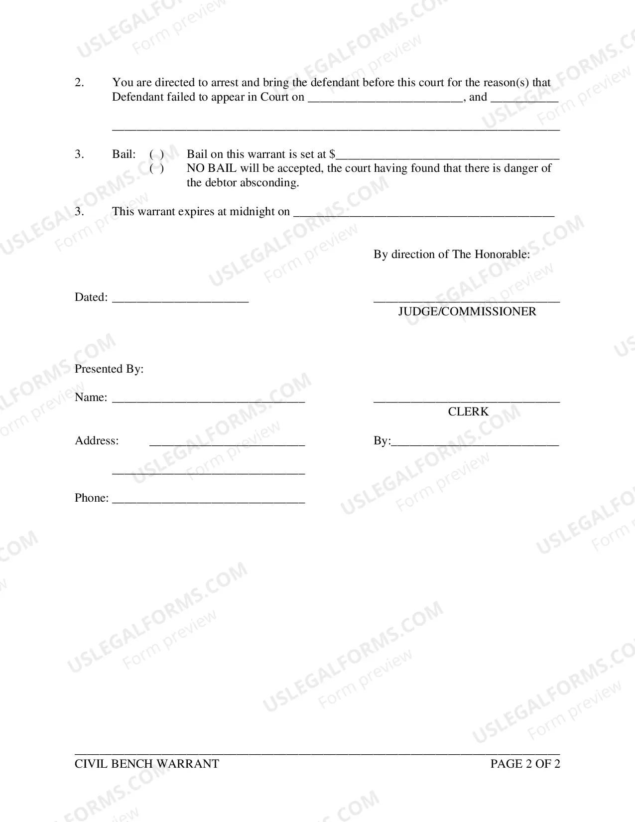 Preview Civil Bench Warrant