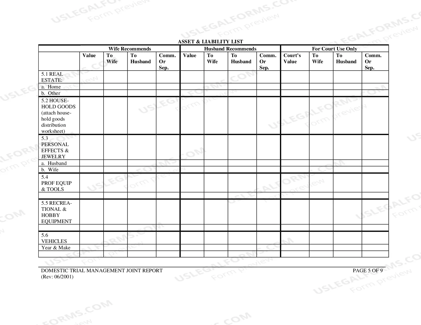 Preview Domestic Trial Management Joint Report