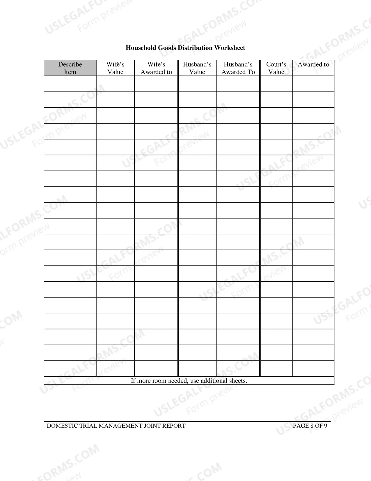 Preview Domestic Trial Management Joint Report