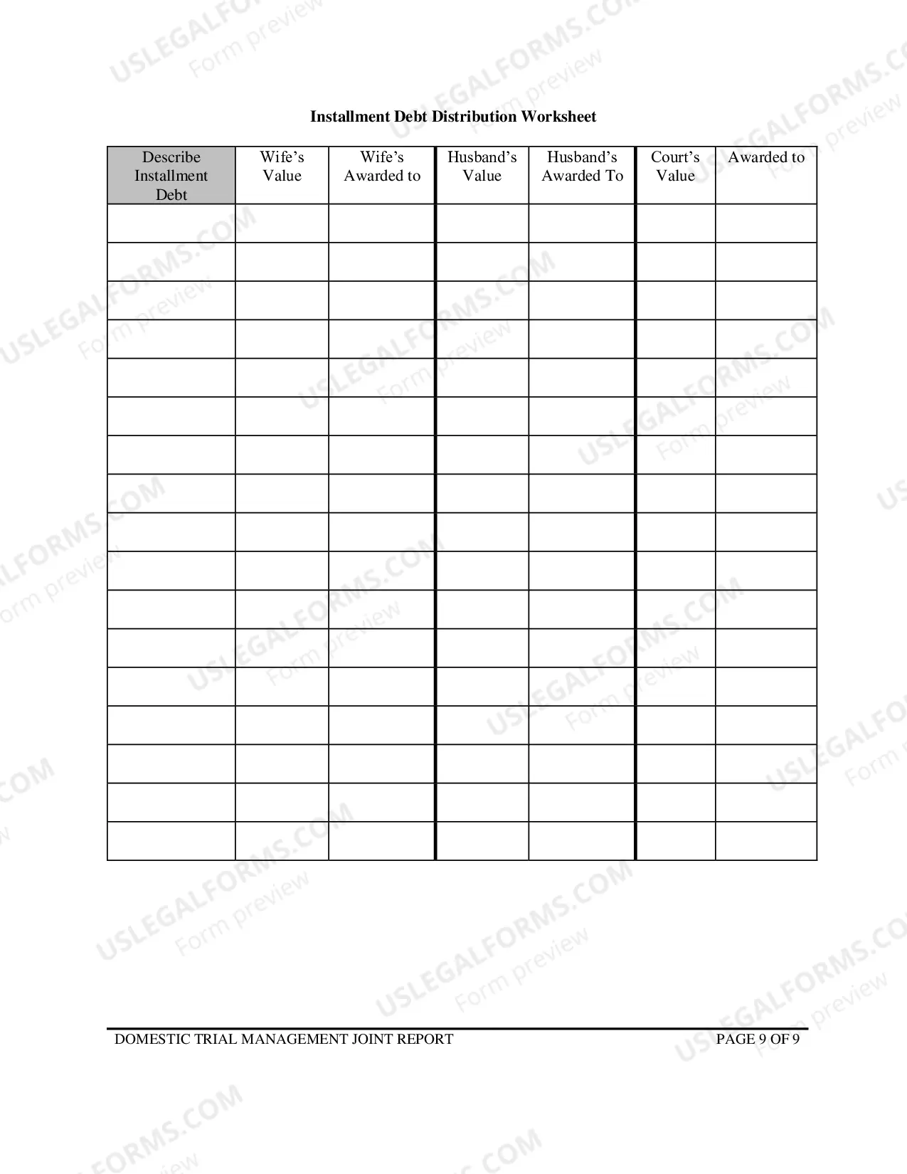 Preview Domestic Trial Management Joint Report