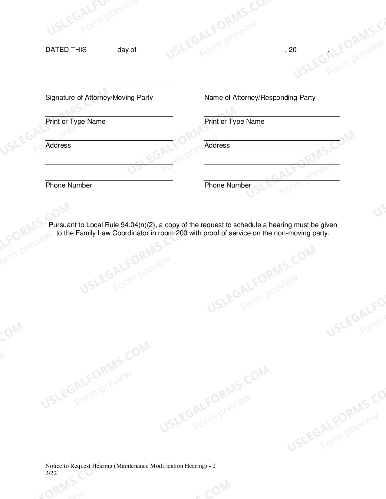 Preview Notice To Request Hearing Maintenance Modification