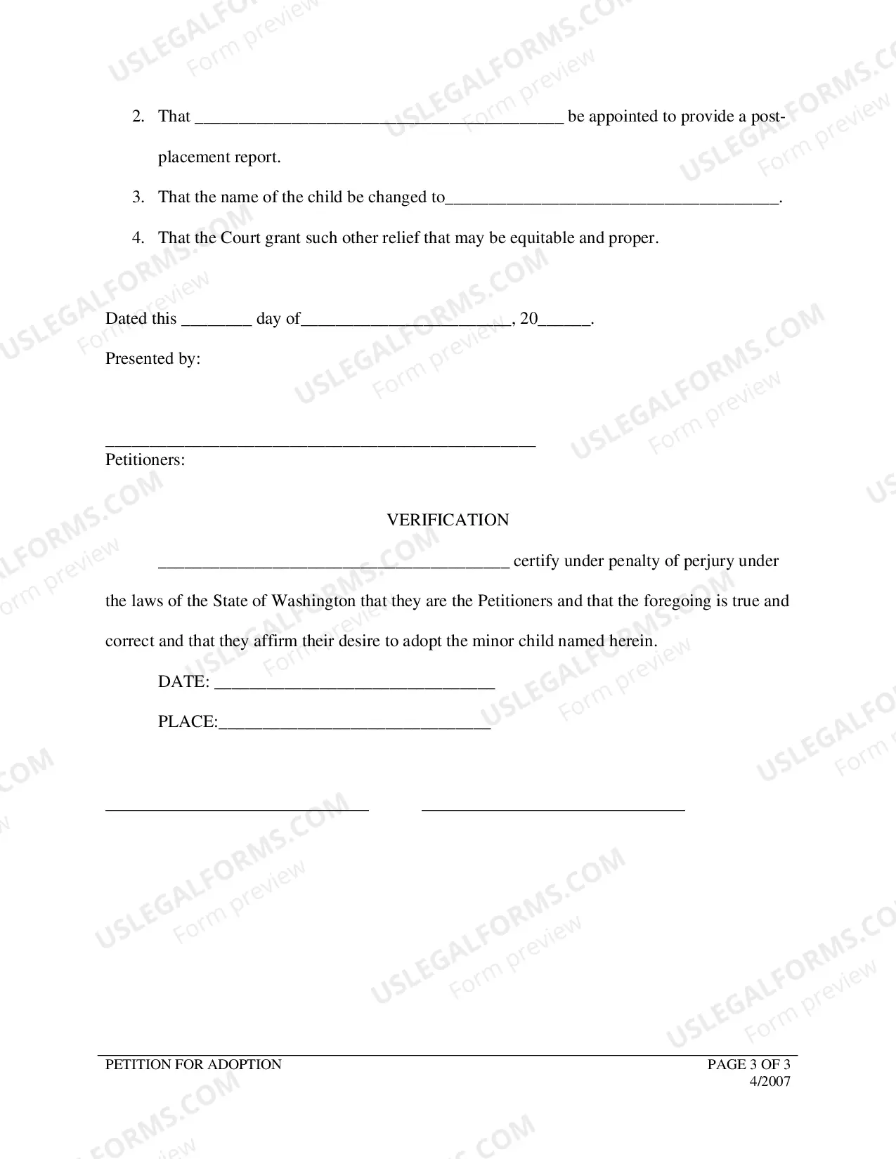 Preview Adoption - Petition