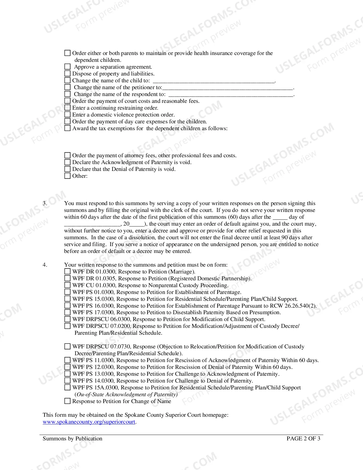 Preview Summons by Publication