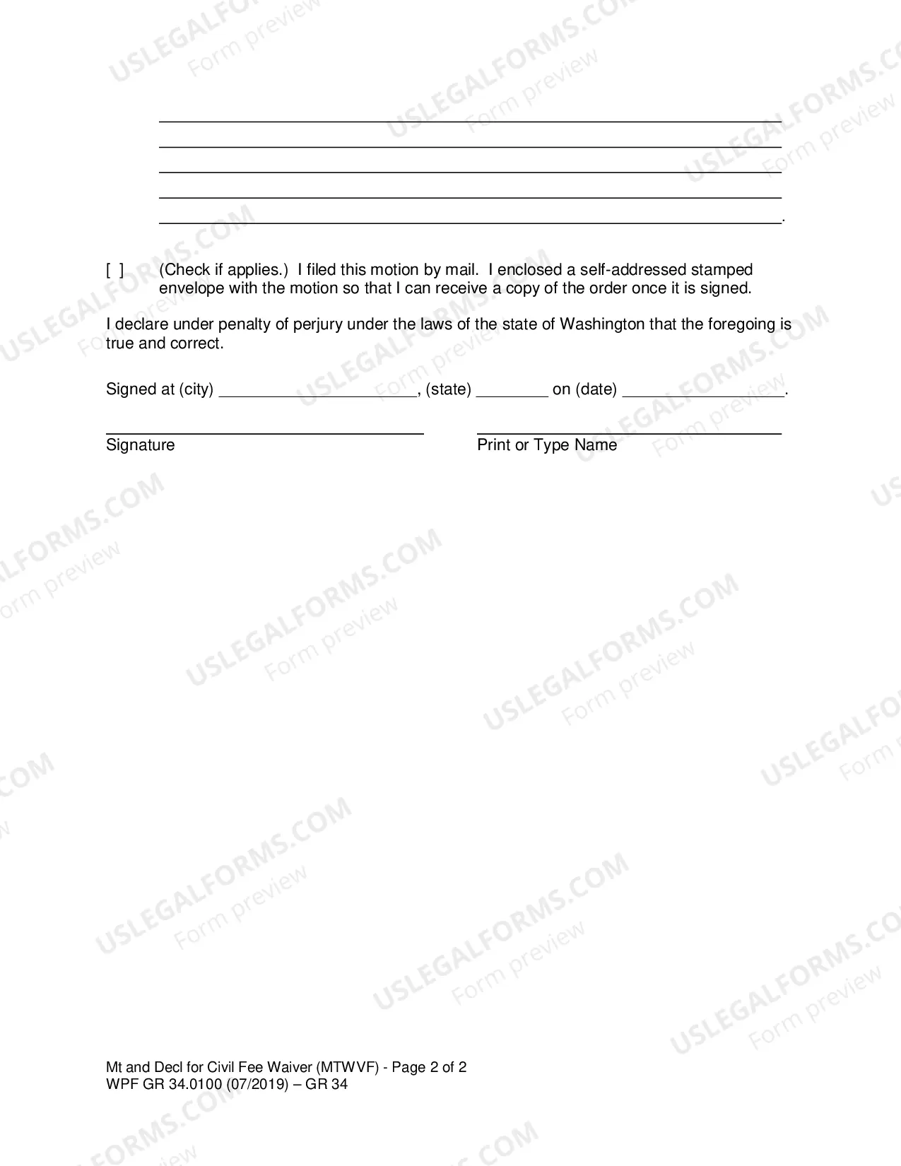 Preview Fee Waiver Packet