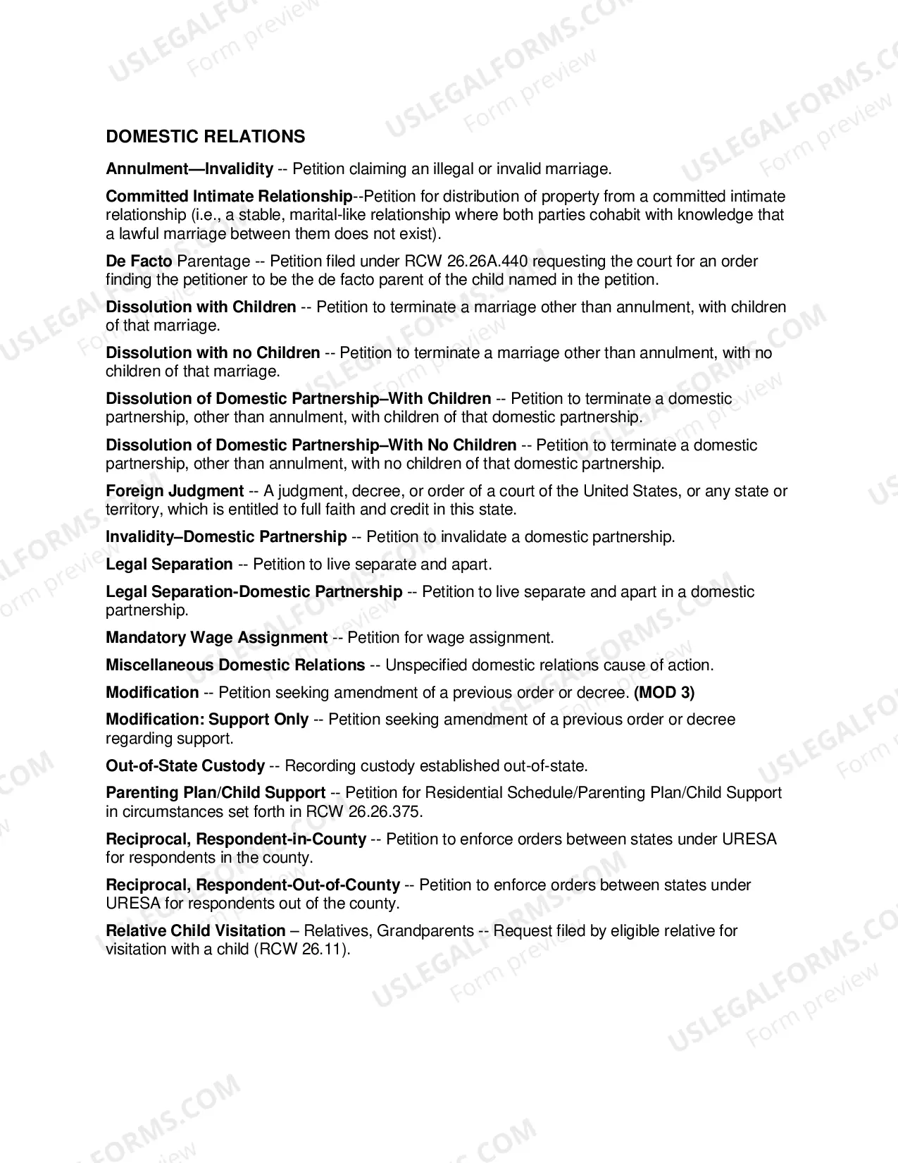 Preview Case Type Cover Sheet