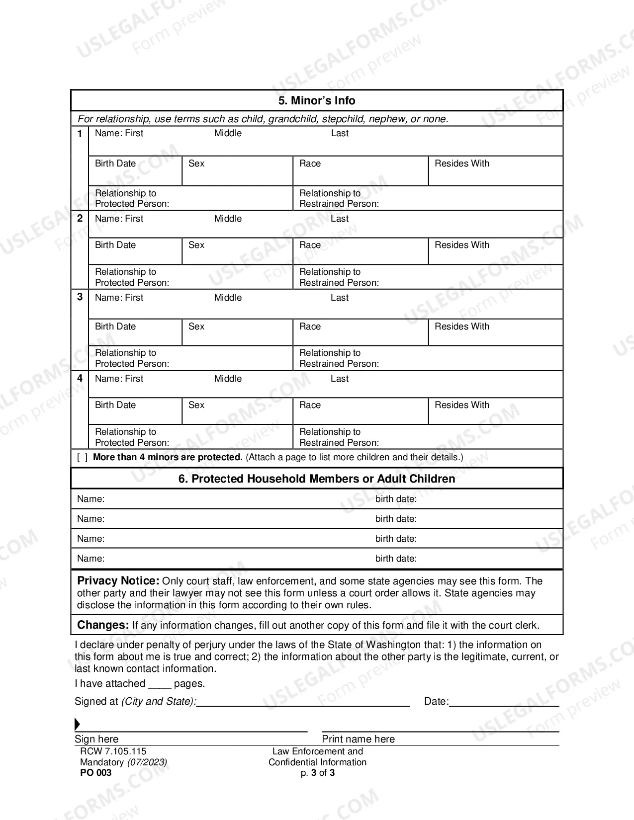 Preview Law Enforcement Info Packet
