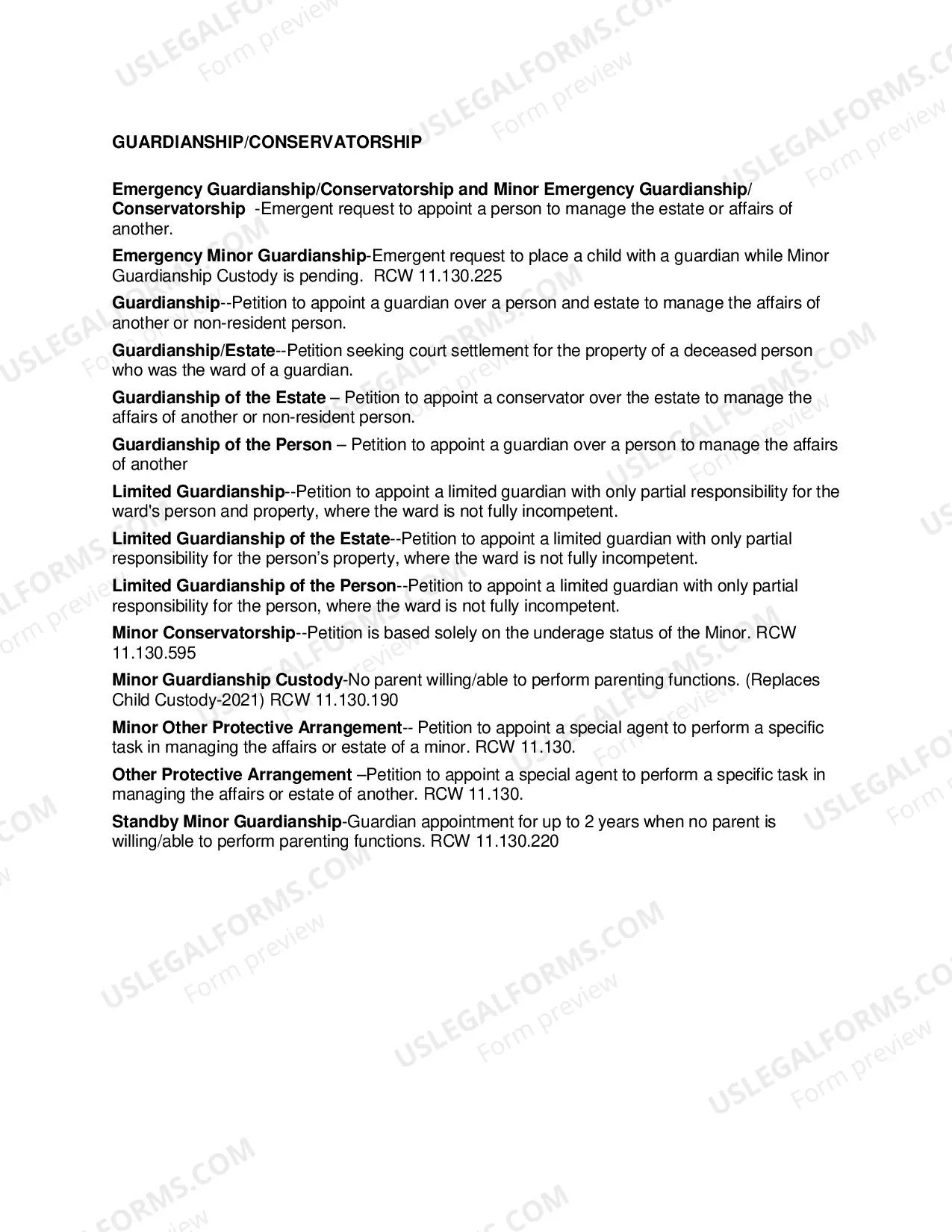 Preview Case Type Cover Sheet