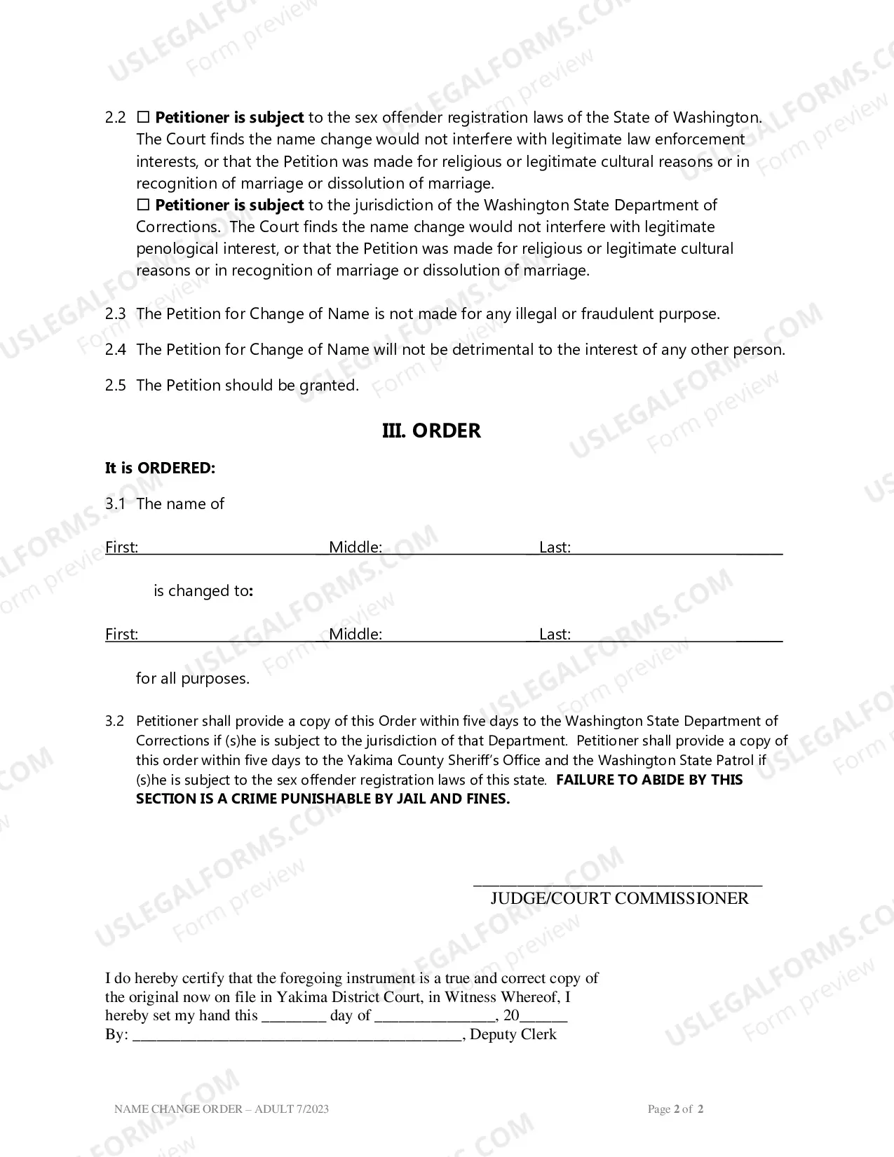 Preview Name Change - Order (Adult)