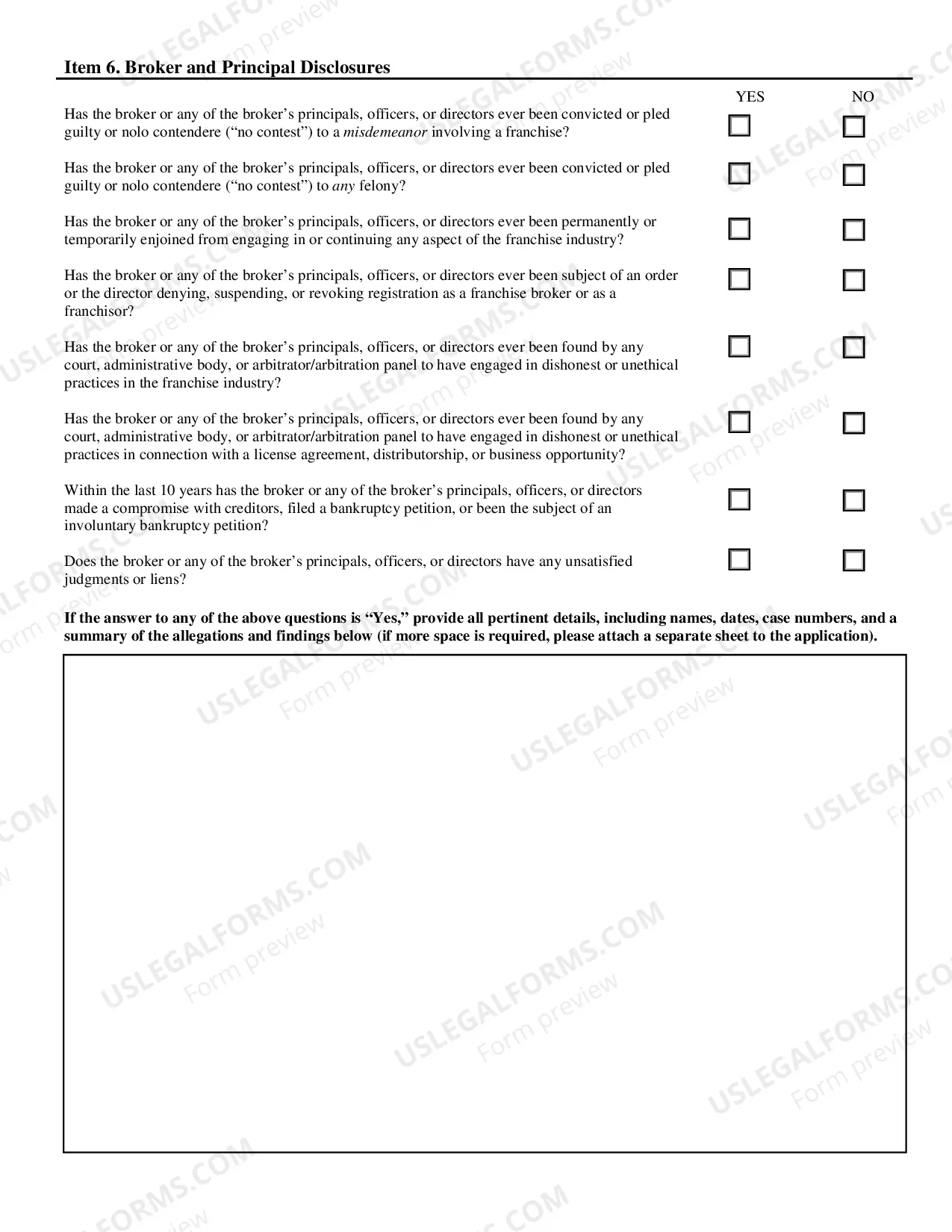 Preview Application For Franchise Broker License