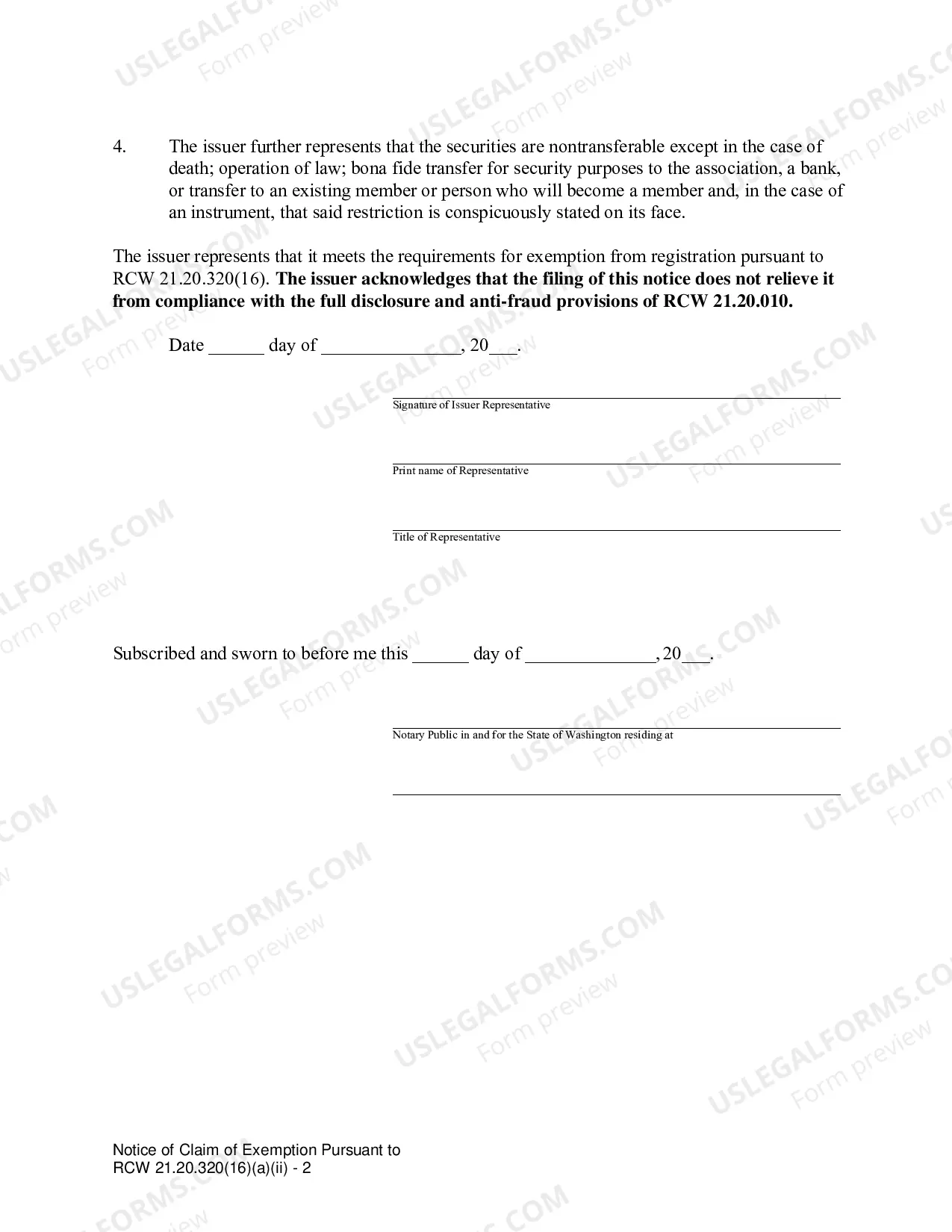 Preview Cooperative-Mutual Associations Notification of Claim Exemption