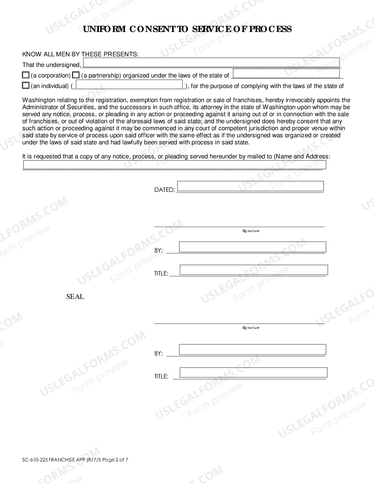 Preview Franchise Registration Application