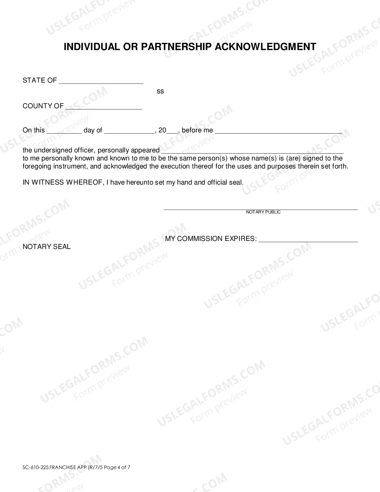 Preview Franchise Registration Application