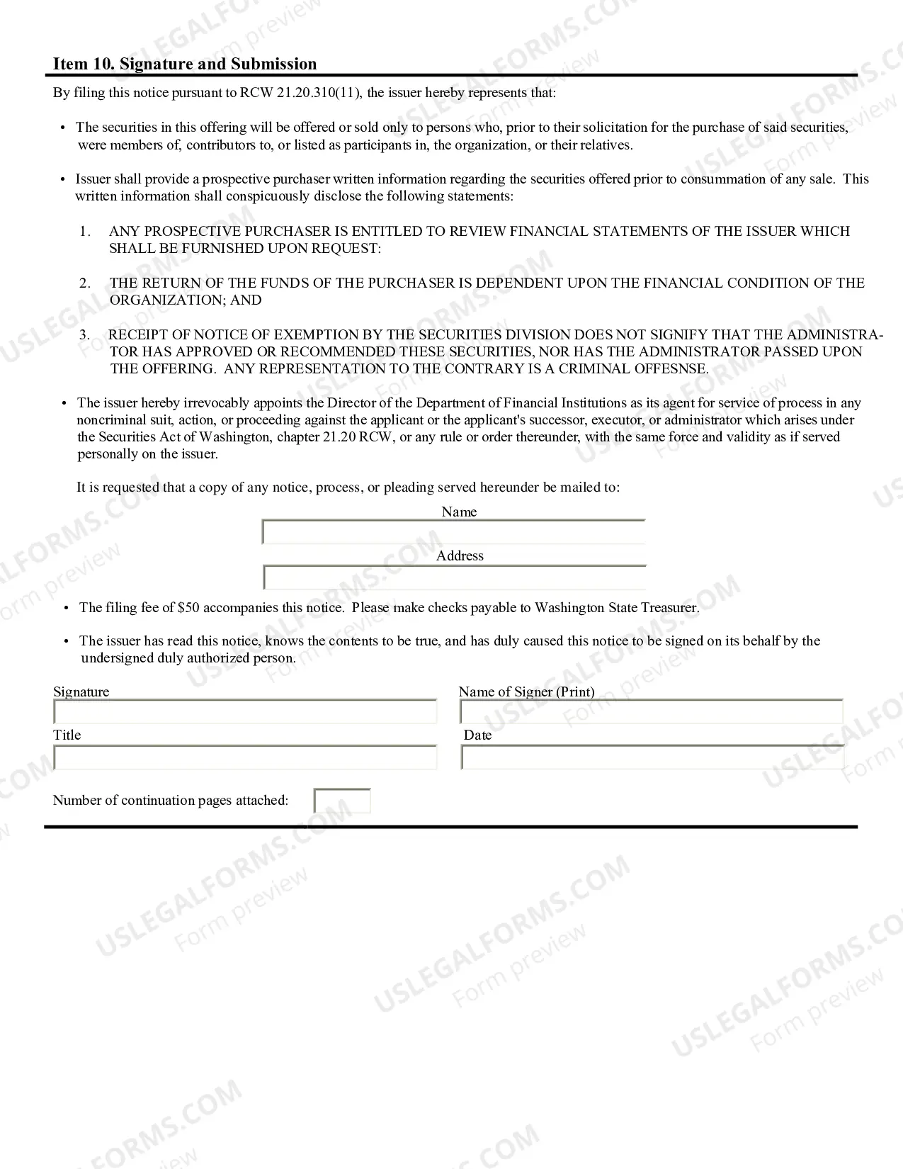 Preview Municipal Security Notice Filing Form