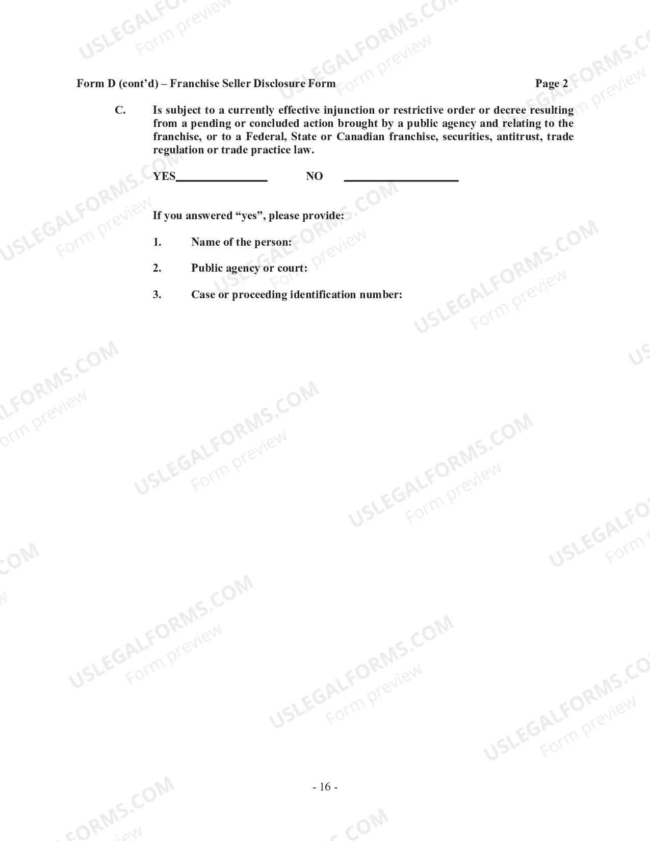 Preview Salesman Disclosure Form