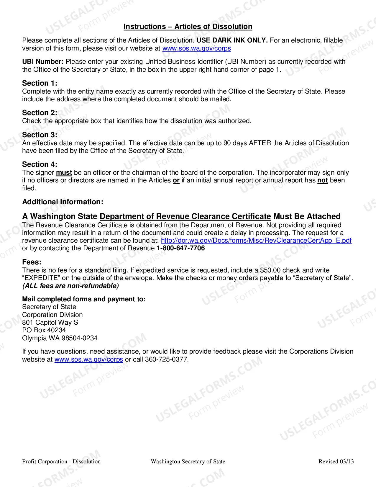 Preview Articles of Dissolution