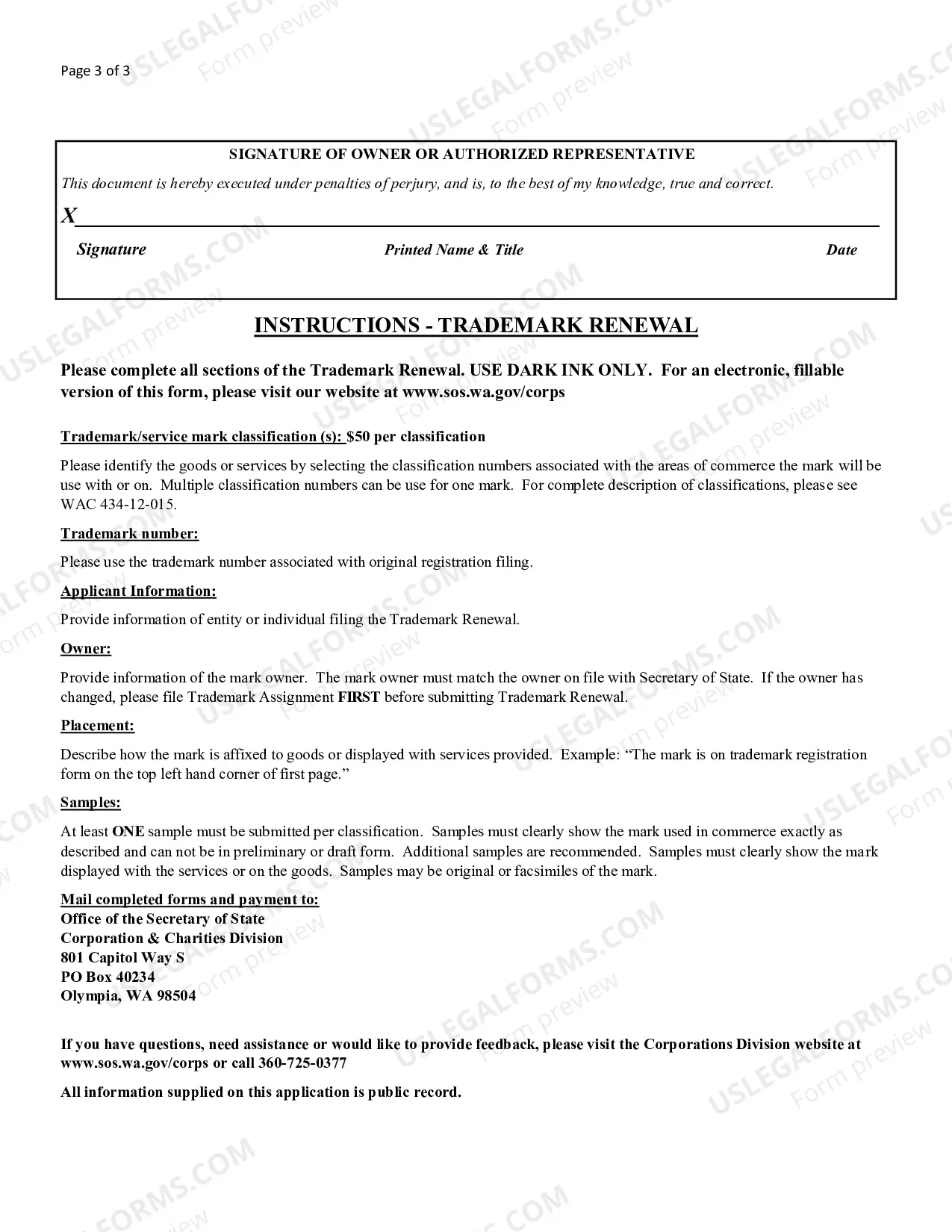 Preview Trademark Renewal