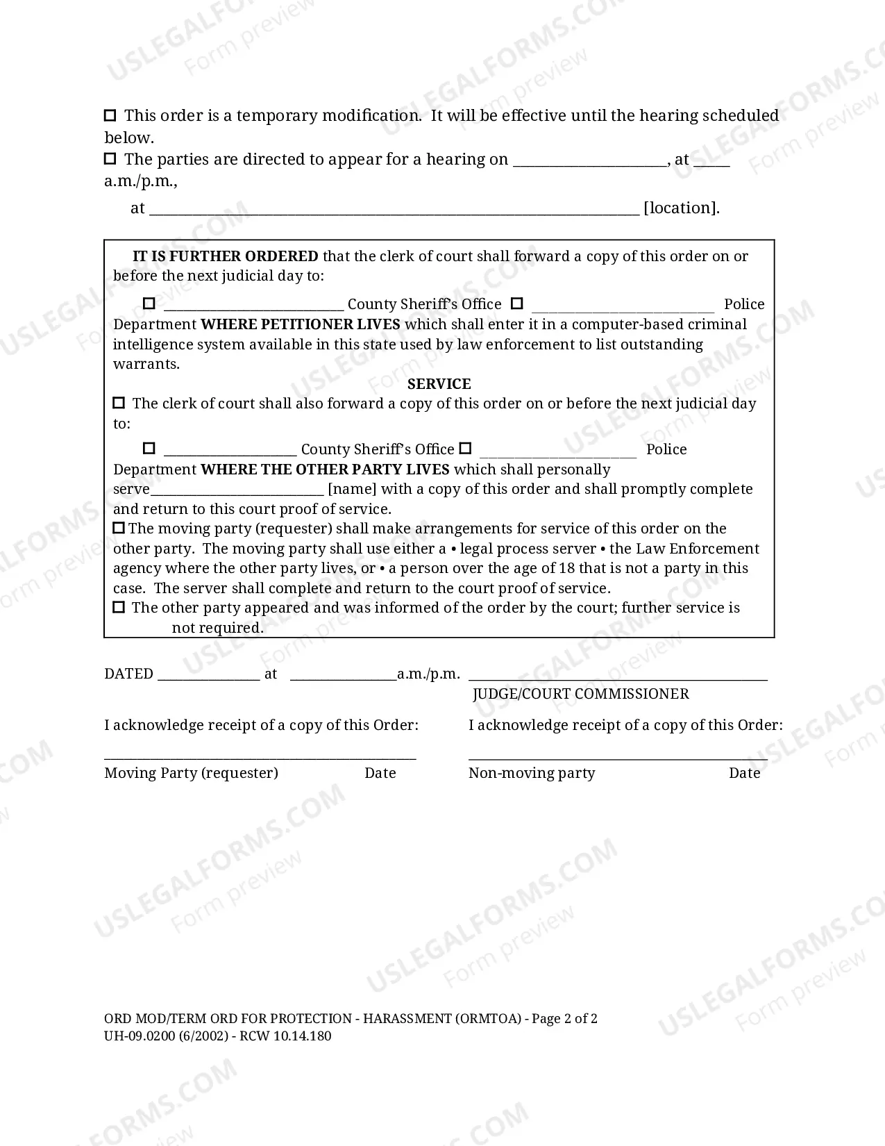 Preview Order Modifying-Terminating Order For Protection