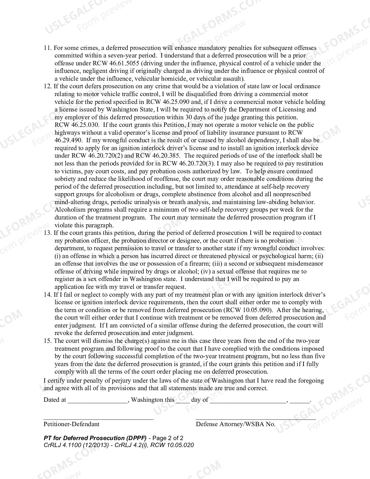 Preview Petition For Deferred Prosecution