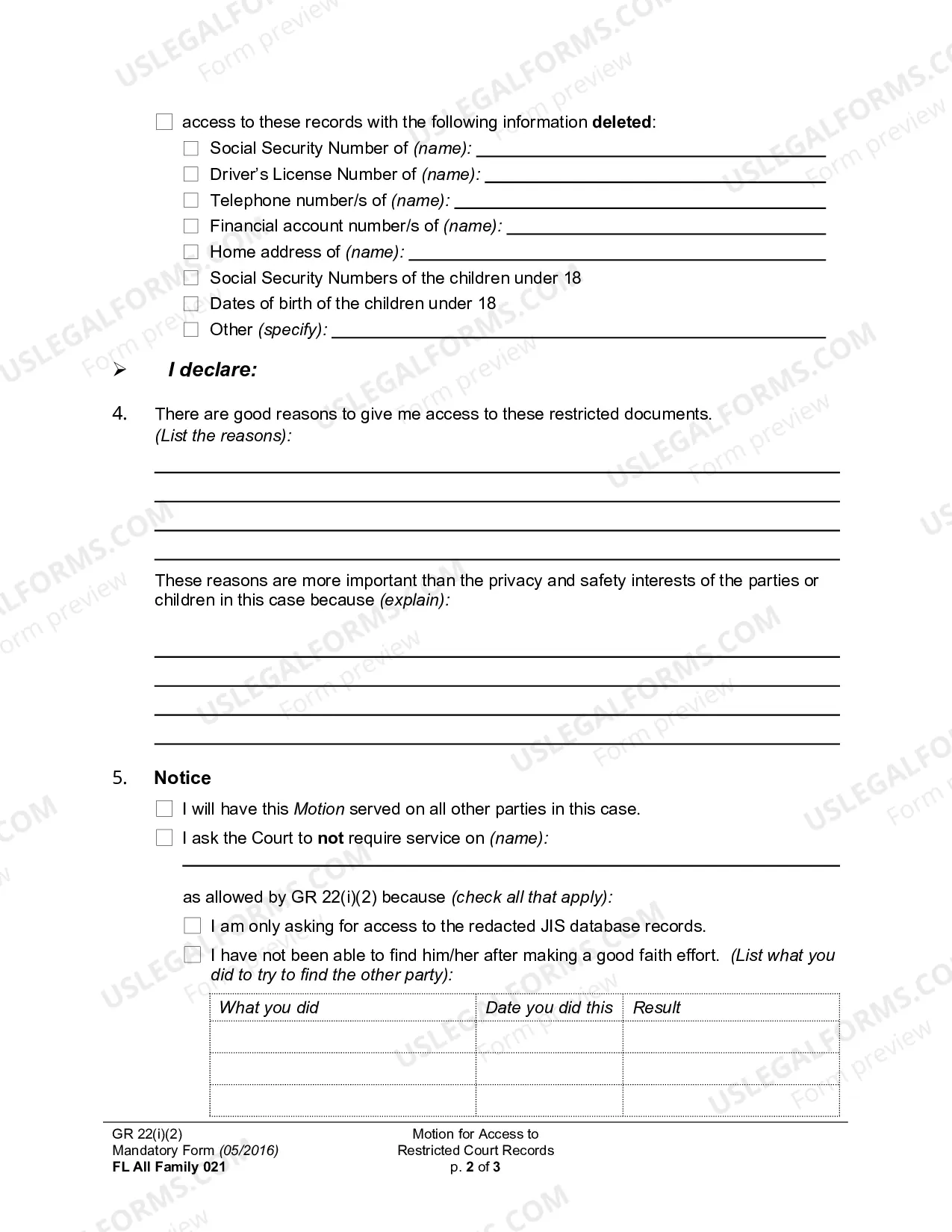 Preview Motion For Access To Restricted Court Records