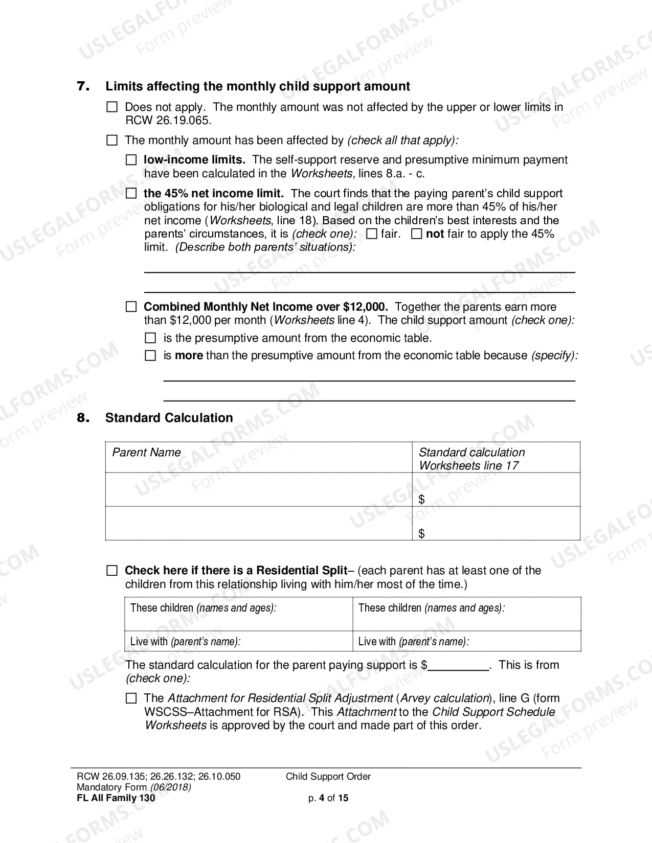 Preview Child Support Order