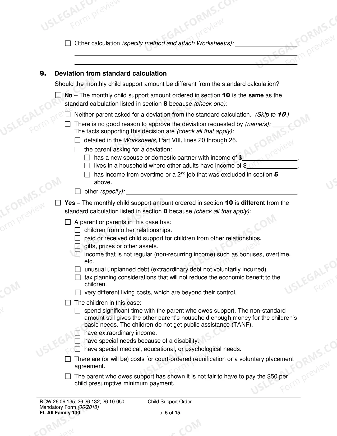 Preview Child Support Order