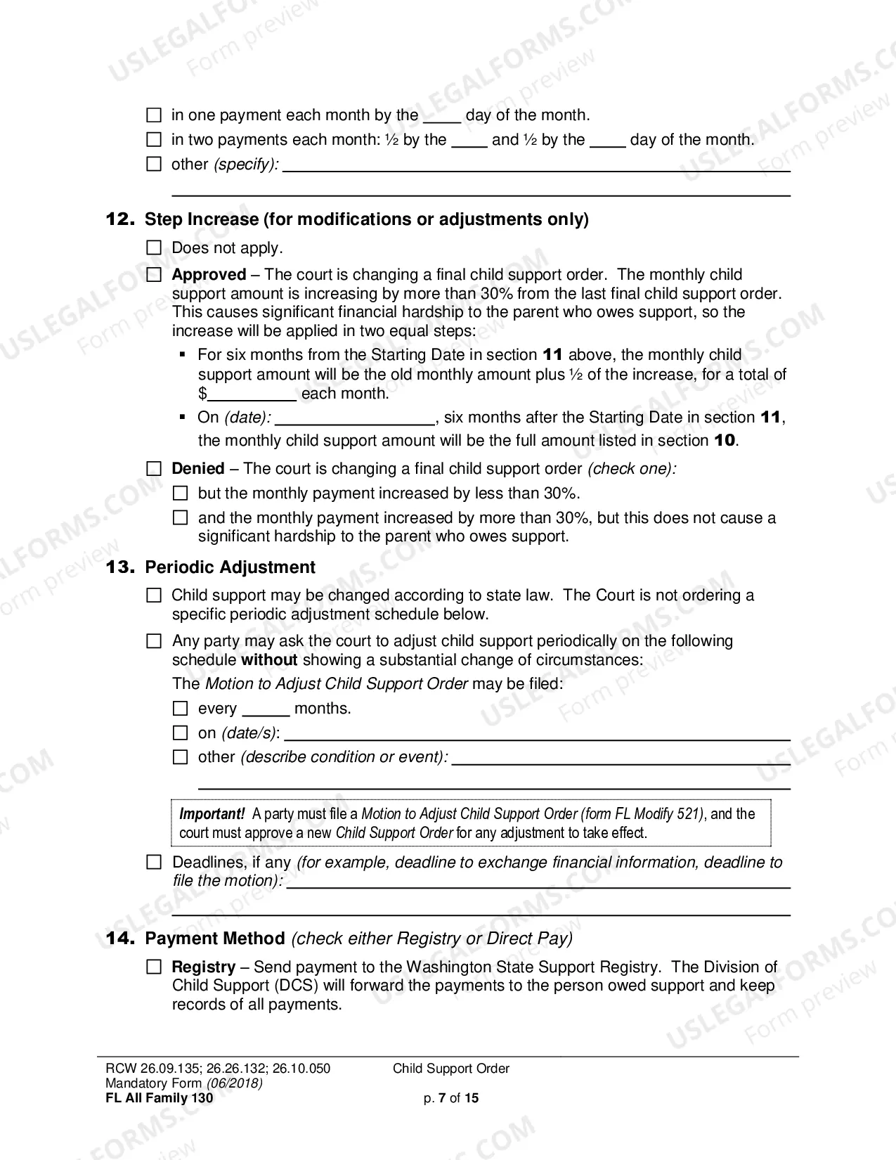 Preview Child Support Order